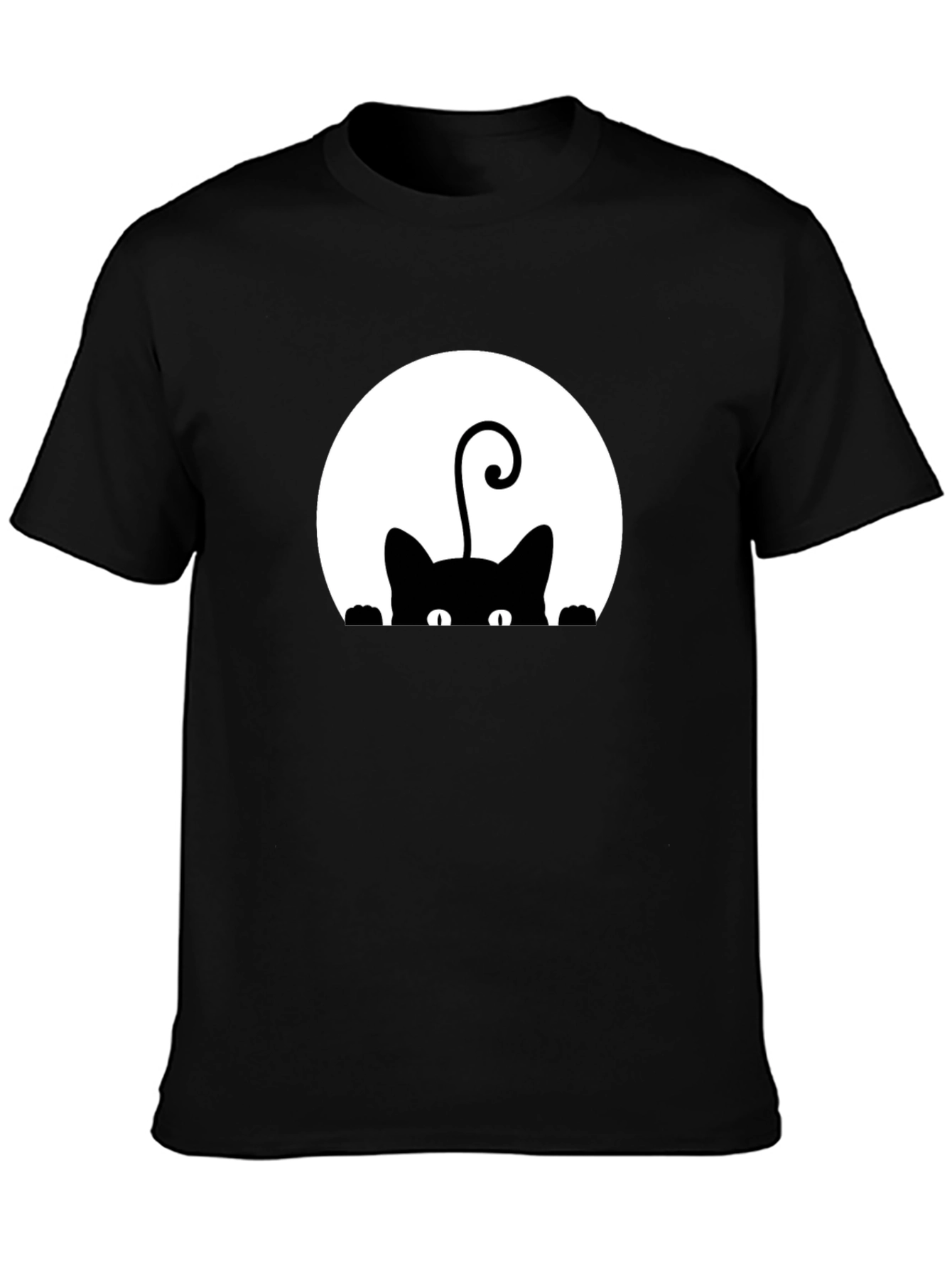 Black Black Cat Peek-a-Boo Graphic T-Shirt view 3