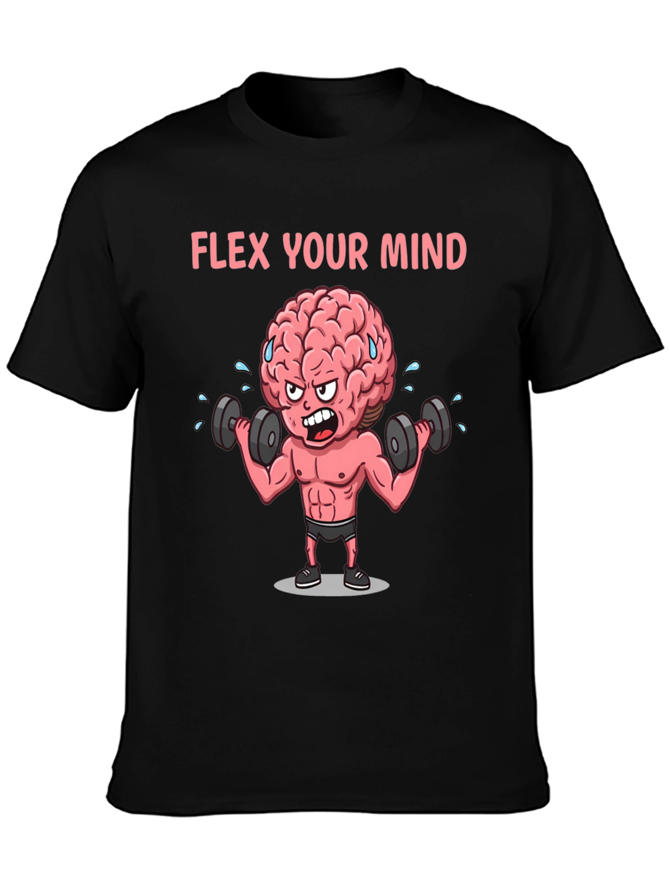 Black Flex Your Mind Graphic T-Shirt view 3