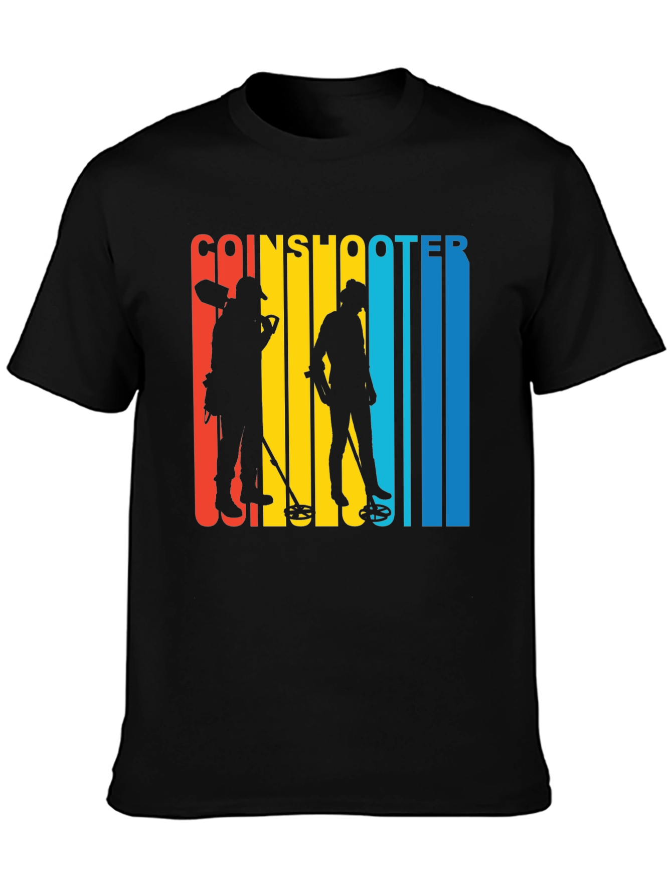 Black Coinshooter Retro Graphic T-Shirt view 3