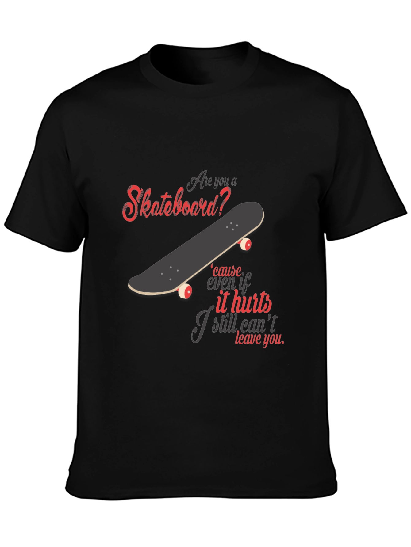 Black Skateboard Lover T-Shirt - Unique Graphic Tee view 3