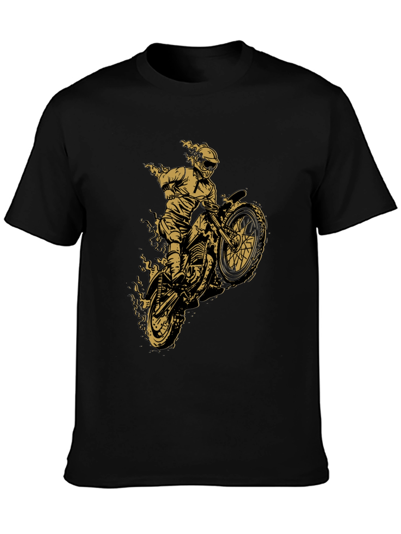 Black Motorcycle Rider Graphic Tee - Black view 3