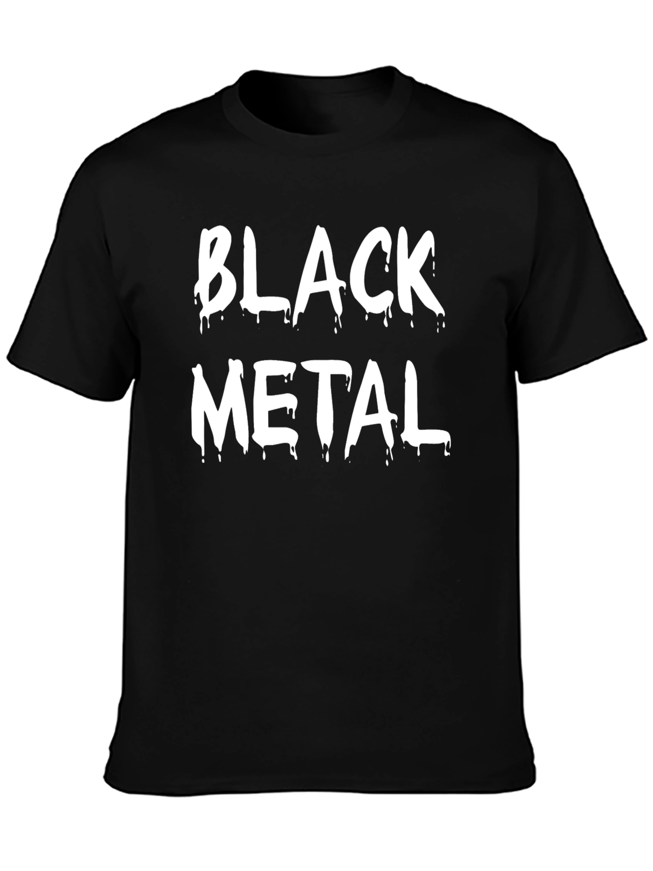 Black Black Metal Graphic Print Crew Neck T-Shirt view 3
