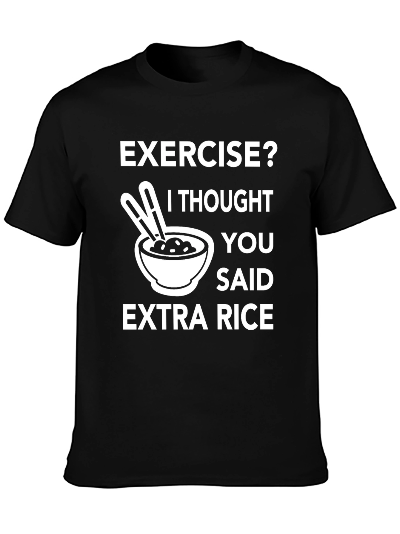 Black Exercise? Extra Rice Black Graphic Tee view 3