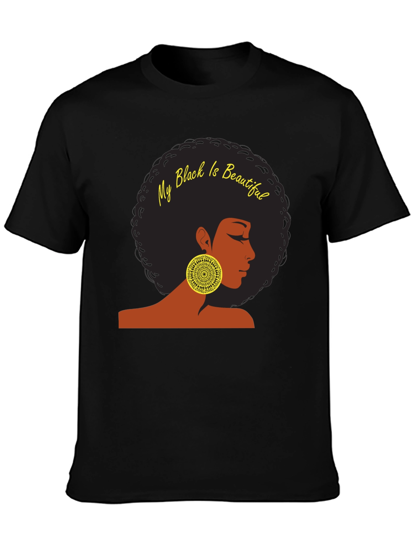 Black My Black is Beautiful T-Shirt - Afro Woman Design view 3