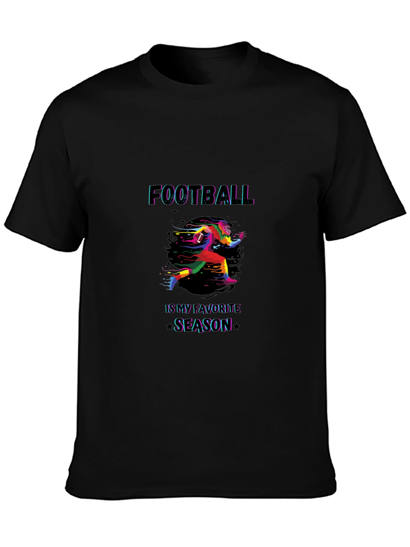 Black Football Is My Favorite Season Black Graphic Tee view 3