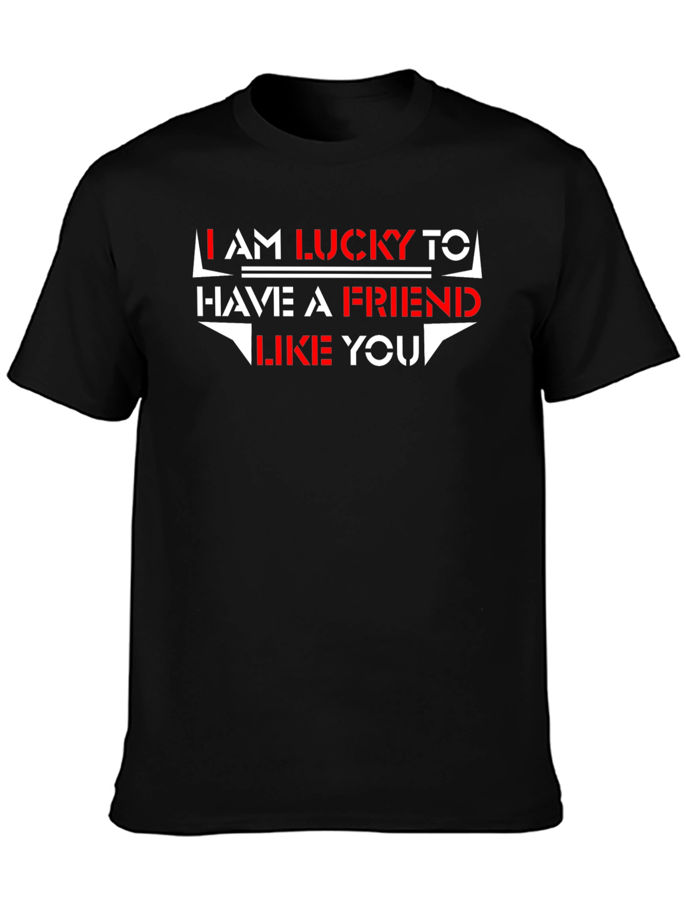 Black Lucky Friend Graphic Tee - Soft Cotton Blend view 3