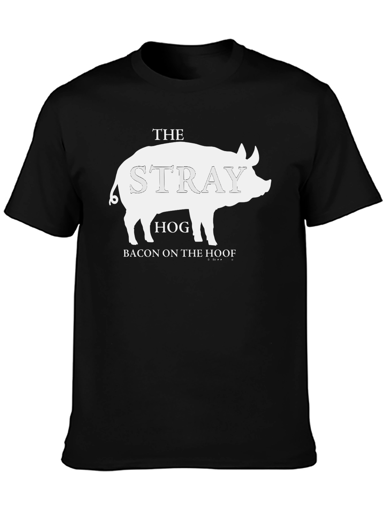 Black The Stray Hog T-Shirt - Bacon on the Hoof Tee view 3