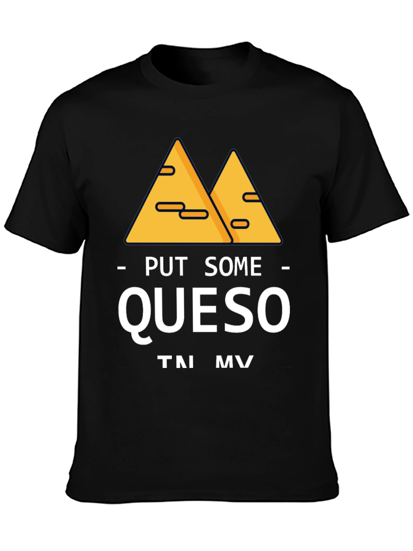 Black Put Some Queso T-Shirt Funny Foodie Tee view 3