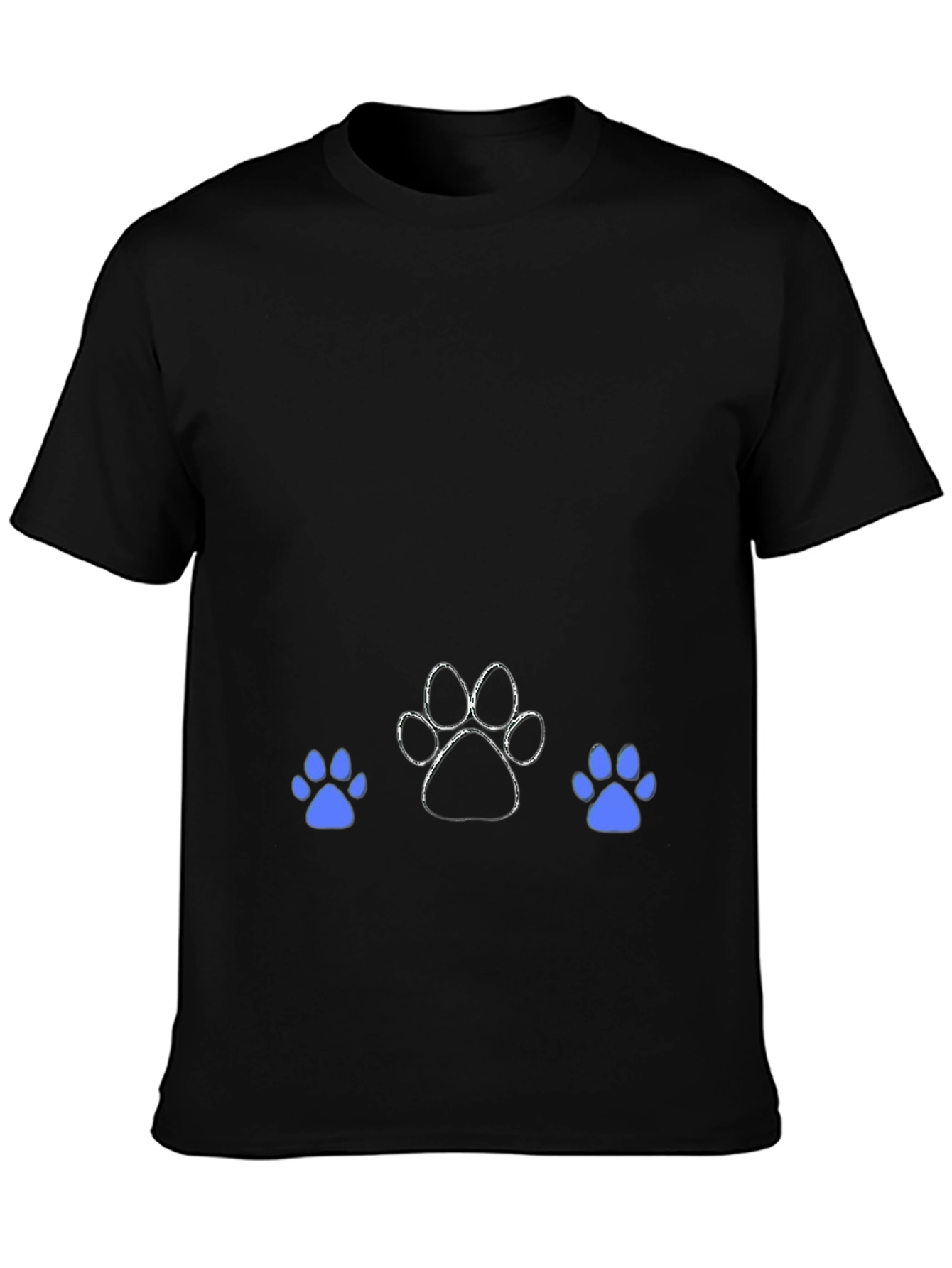 Black Dog Paw Print Graphic T-Shirt view 3