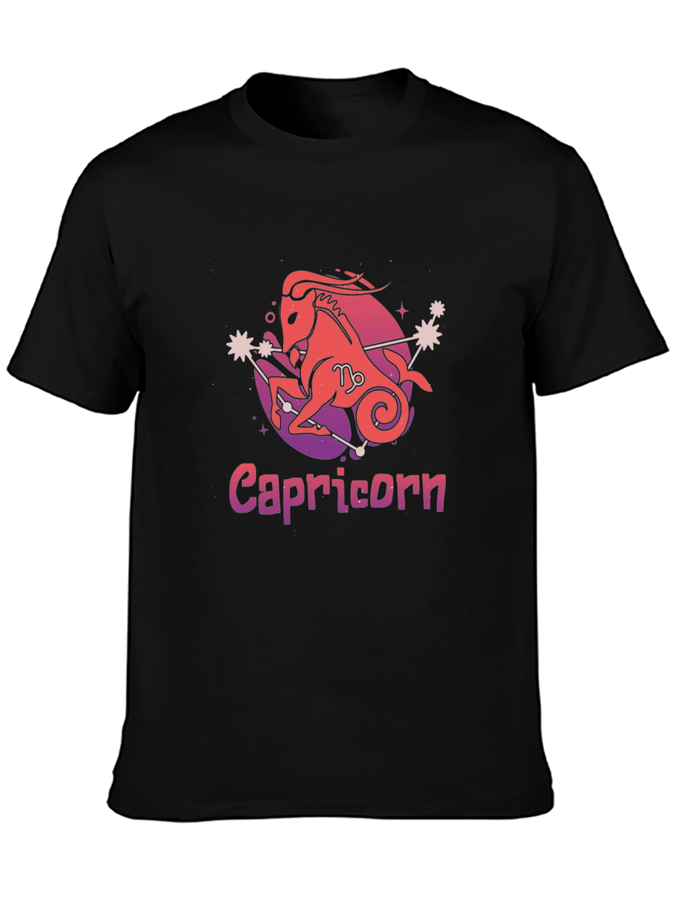 Black Capricorn Zodiac T-Shirt view 3