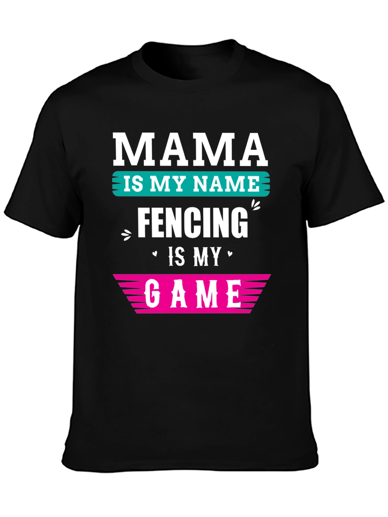 Black Mama Fencing Game T-Shirt view 3