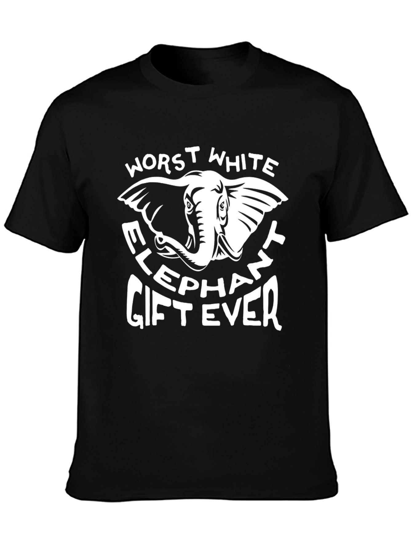 Black Worst White Elephant Gift Ever T-Shirt view 3