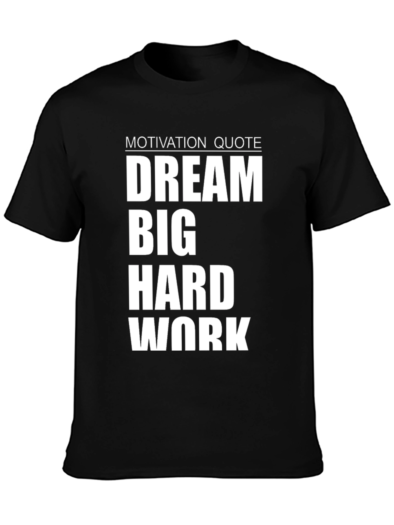 Black Dream Big Hard Work T-Shirt - Motivational Black Tee view 3
