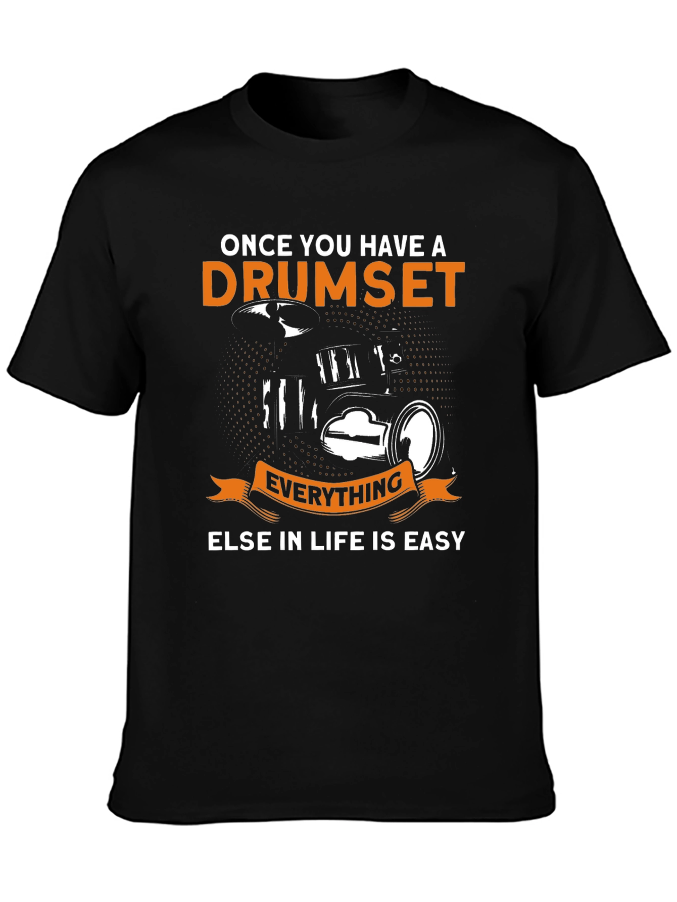 Black Drumset Life T-Shirt - Music Lover Tee view 3