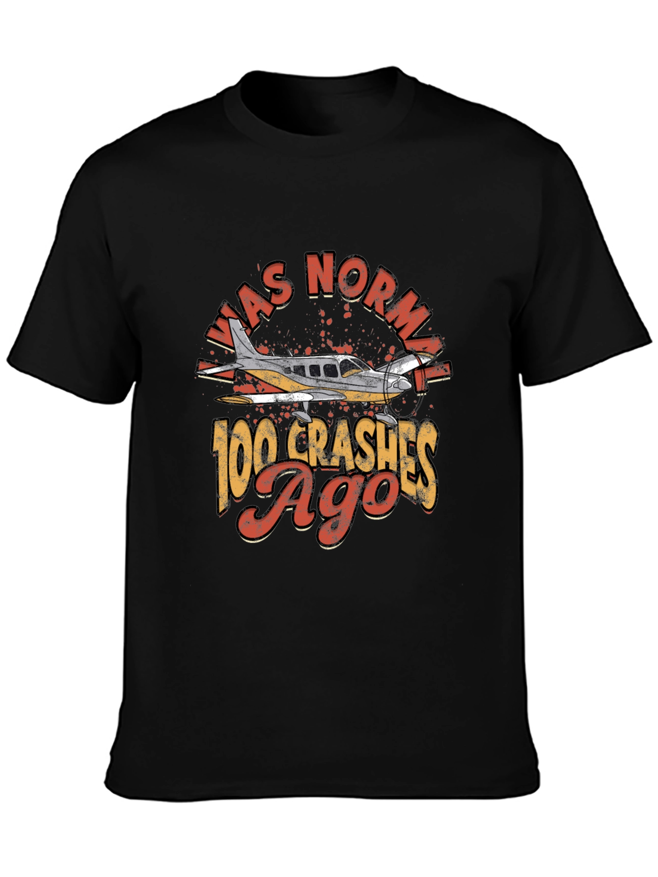 Black Was Normal 100 Crashes Ago Pilot T-Shirt view 3