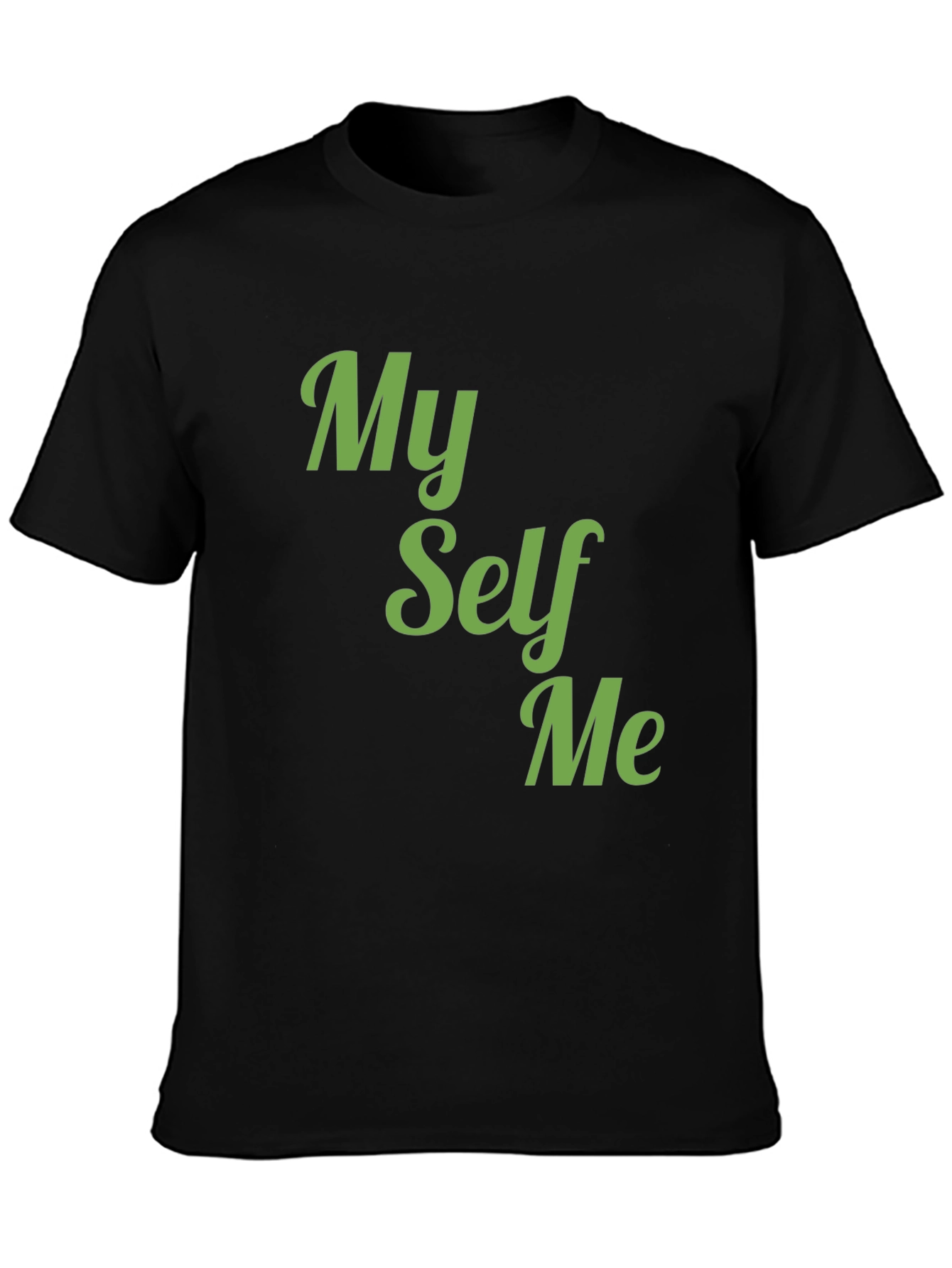 Black My Self Me Graphic Tee - Soft Cotton Blend T-Shirt view 3