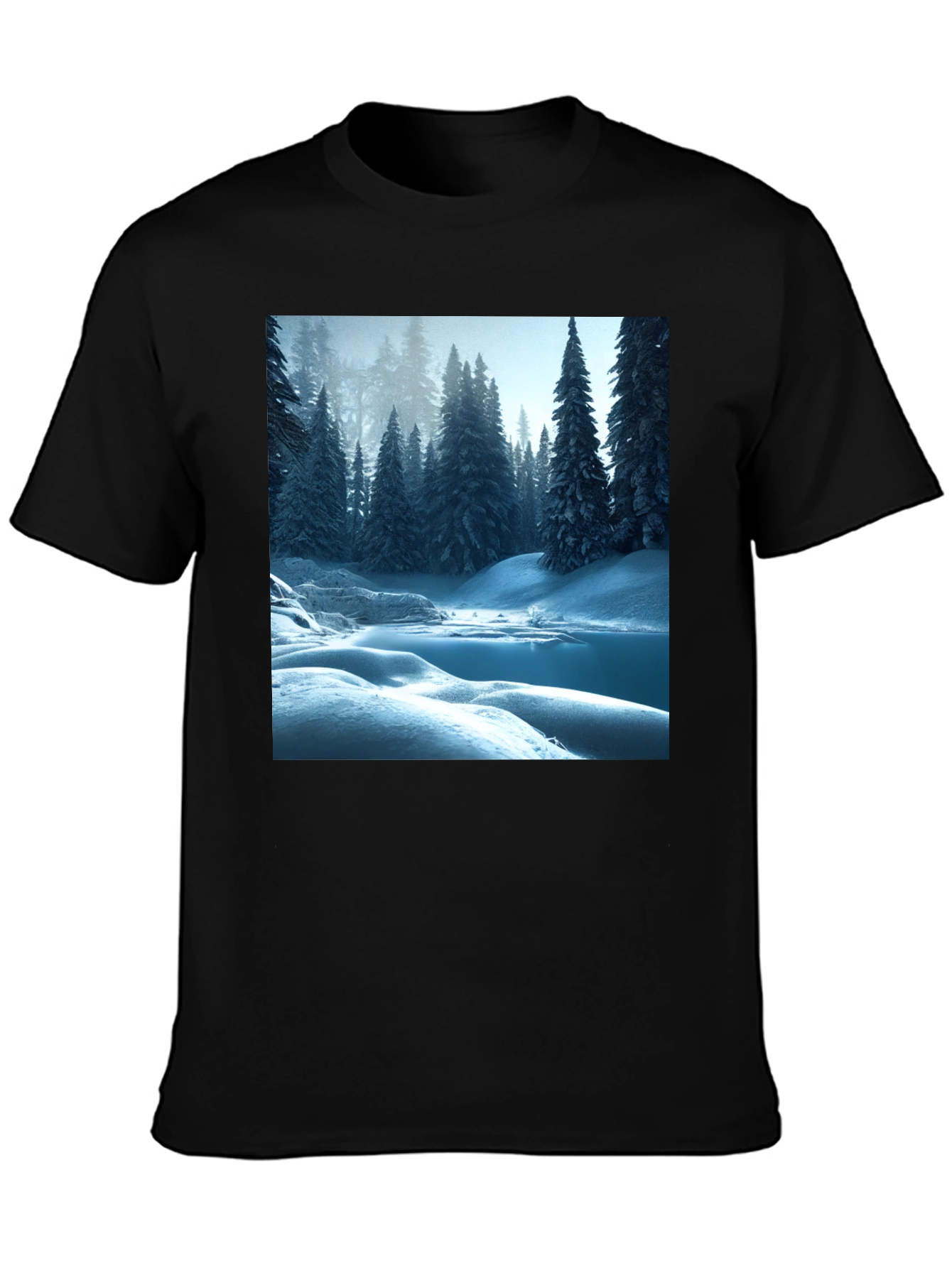 Black Winter Wonderland Graphic Tee - Black view 3