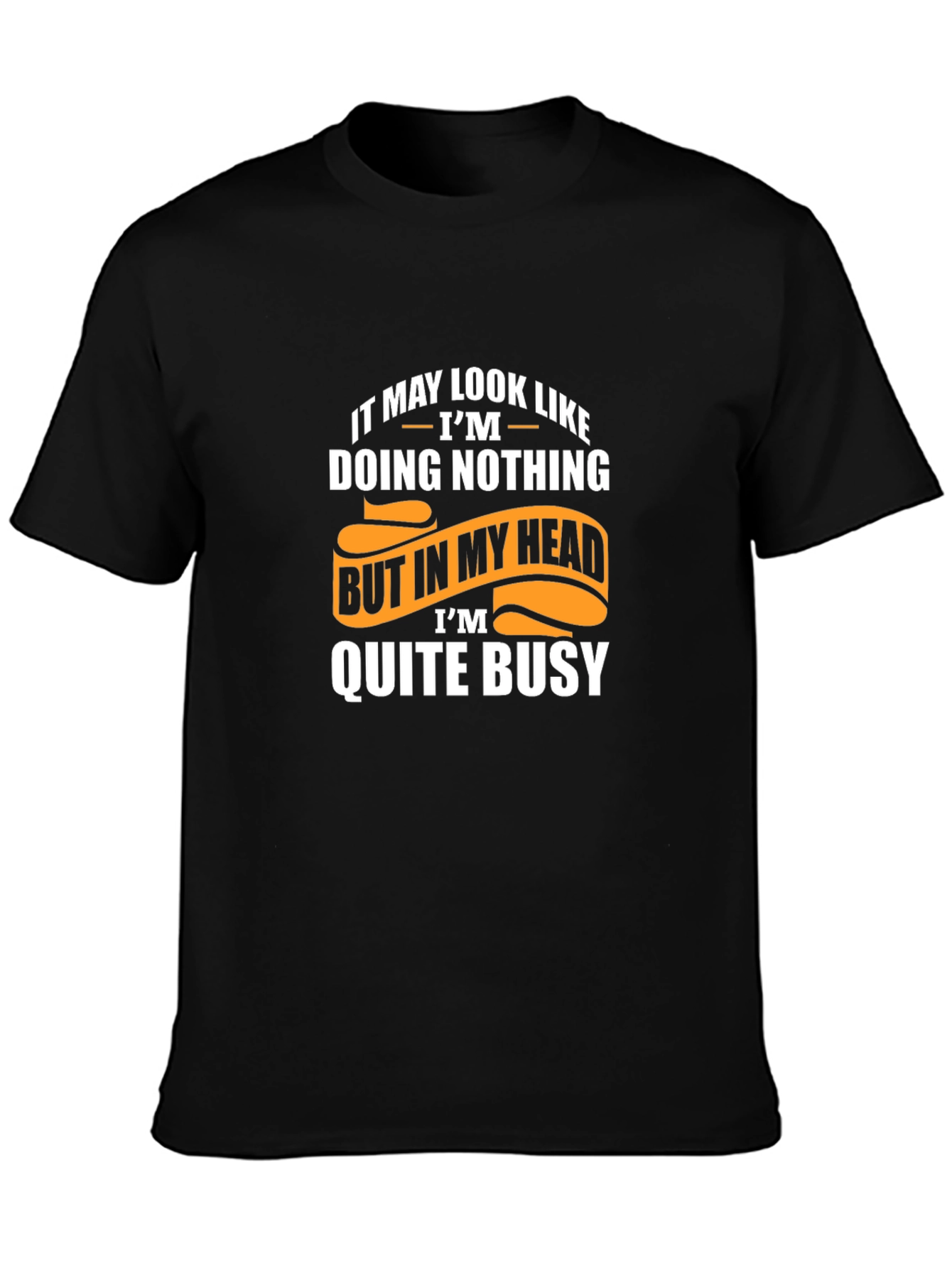 Black Funny "Doing Nothing" Graphic T-Shirt view 3