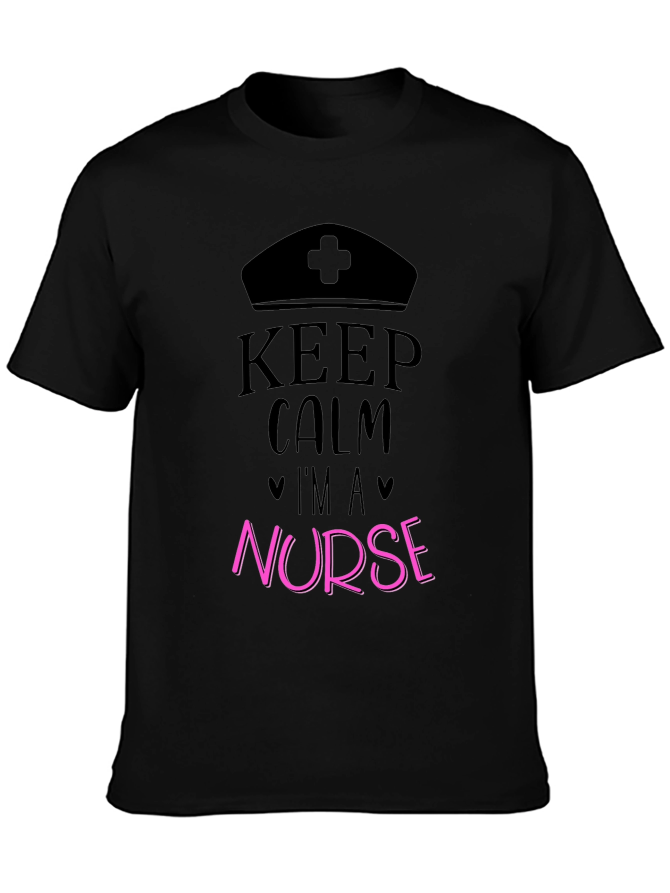 Black Keep Calm I'm A Nurse Black T-Shirt view 3