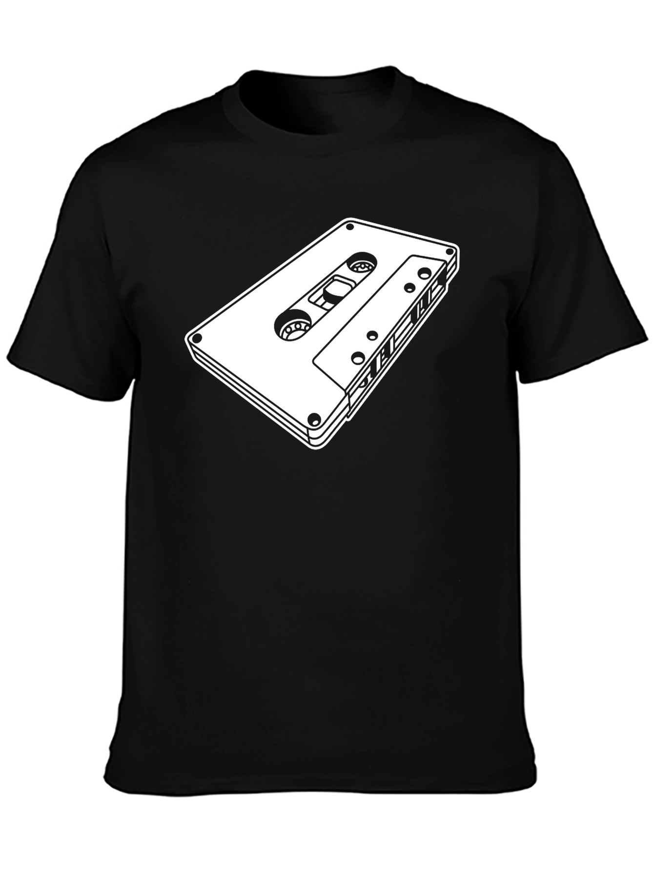 Black Retro Cassette Tape Graphic Tee - Black view 3