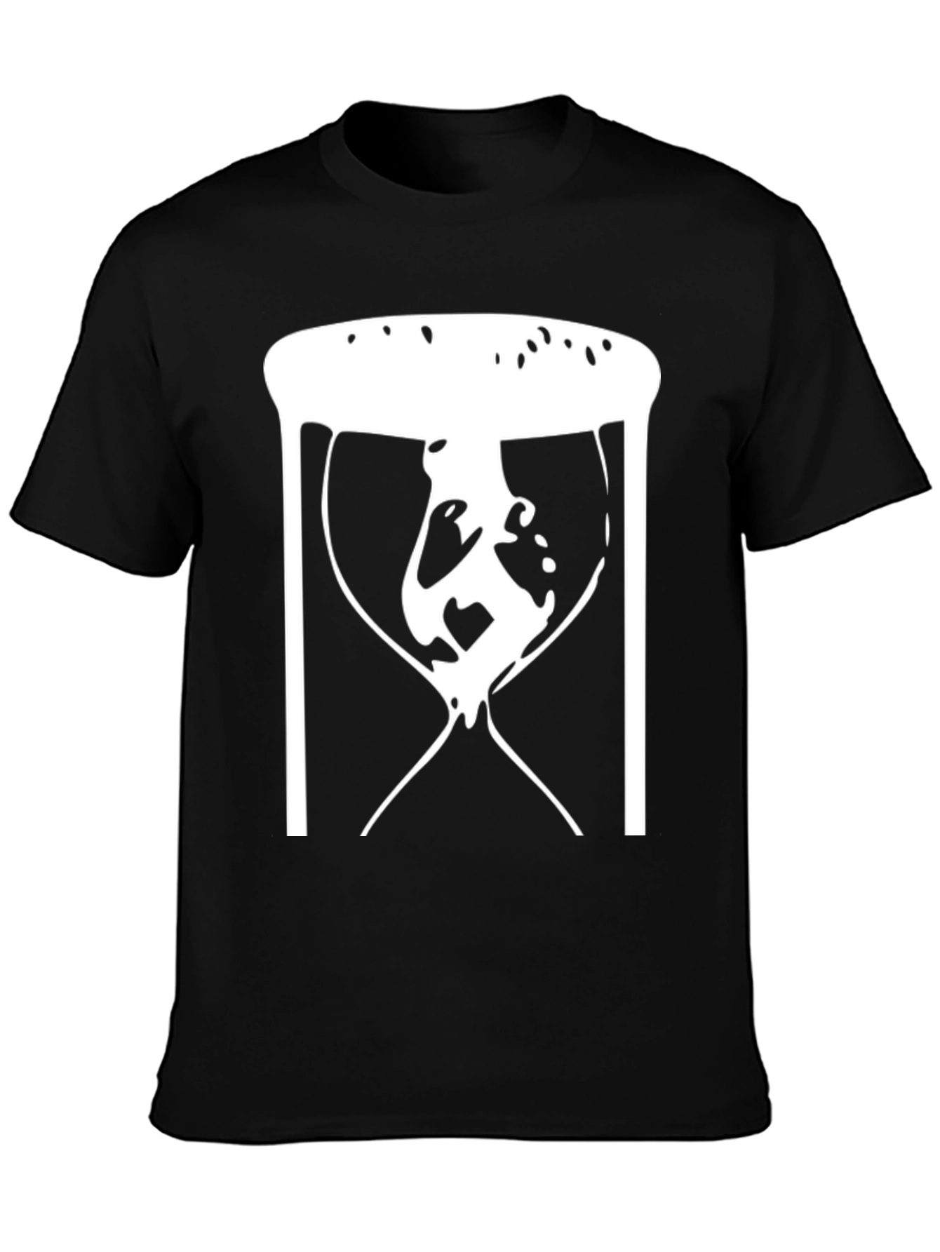 Black Abstract Hourglass Graphic Tee - Black Unisex T-Shirt view 3