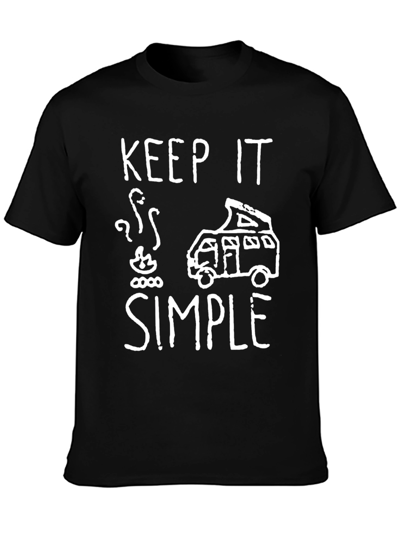 Black Keep It Simple Camper T-Shirt view 3
