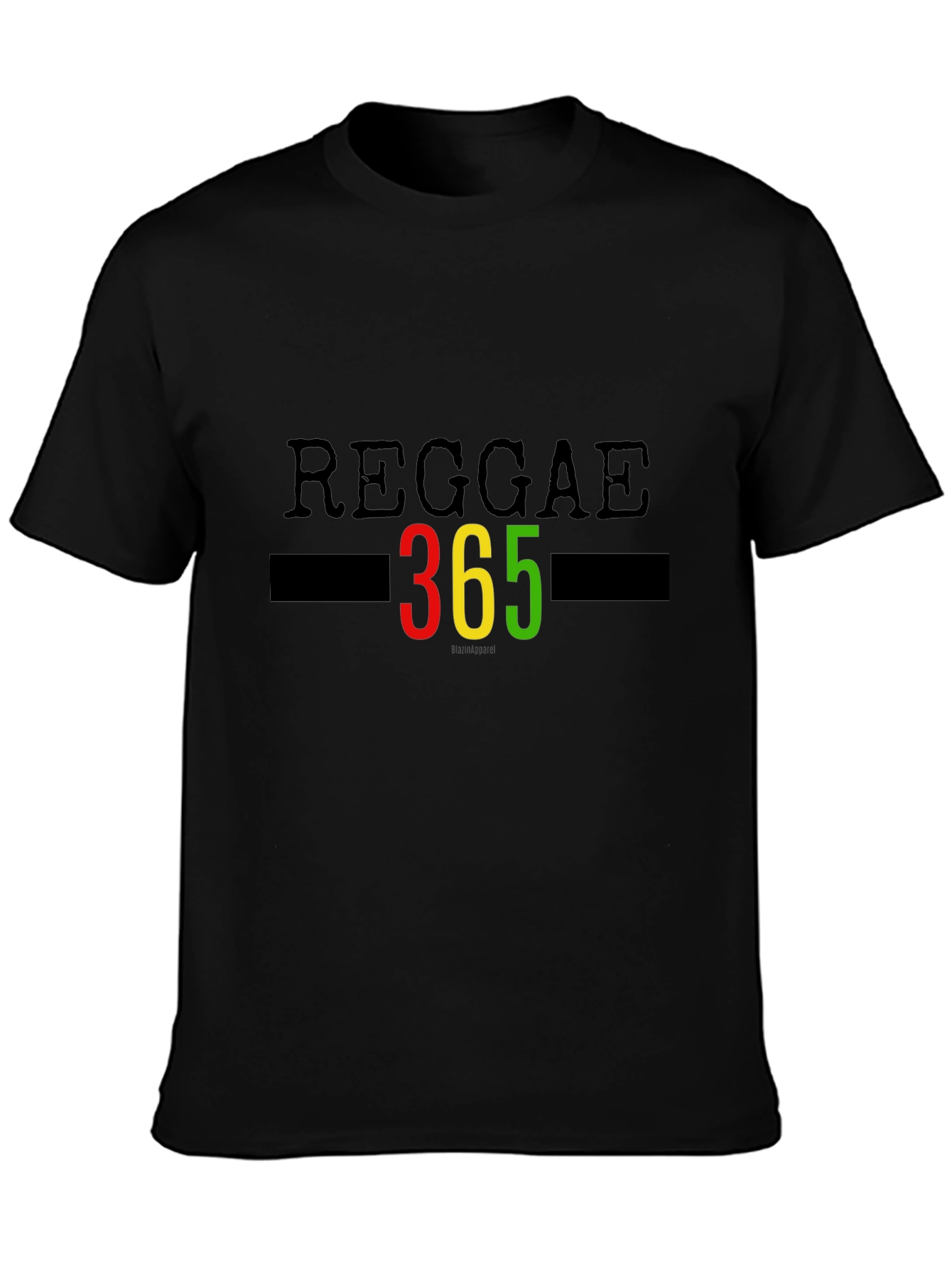 Black Reggae 365 T-Shirt Black Graphic Tee view 3