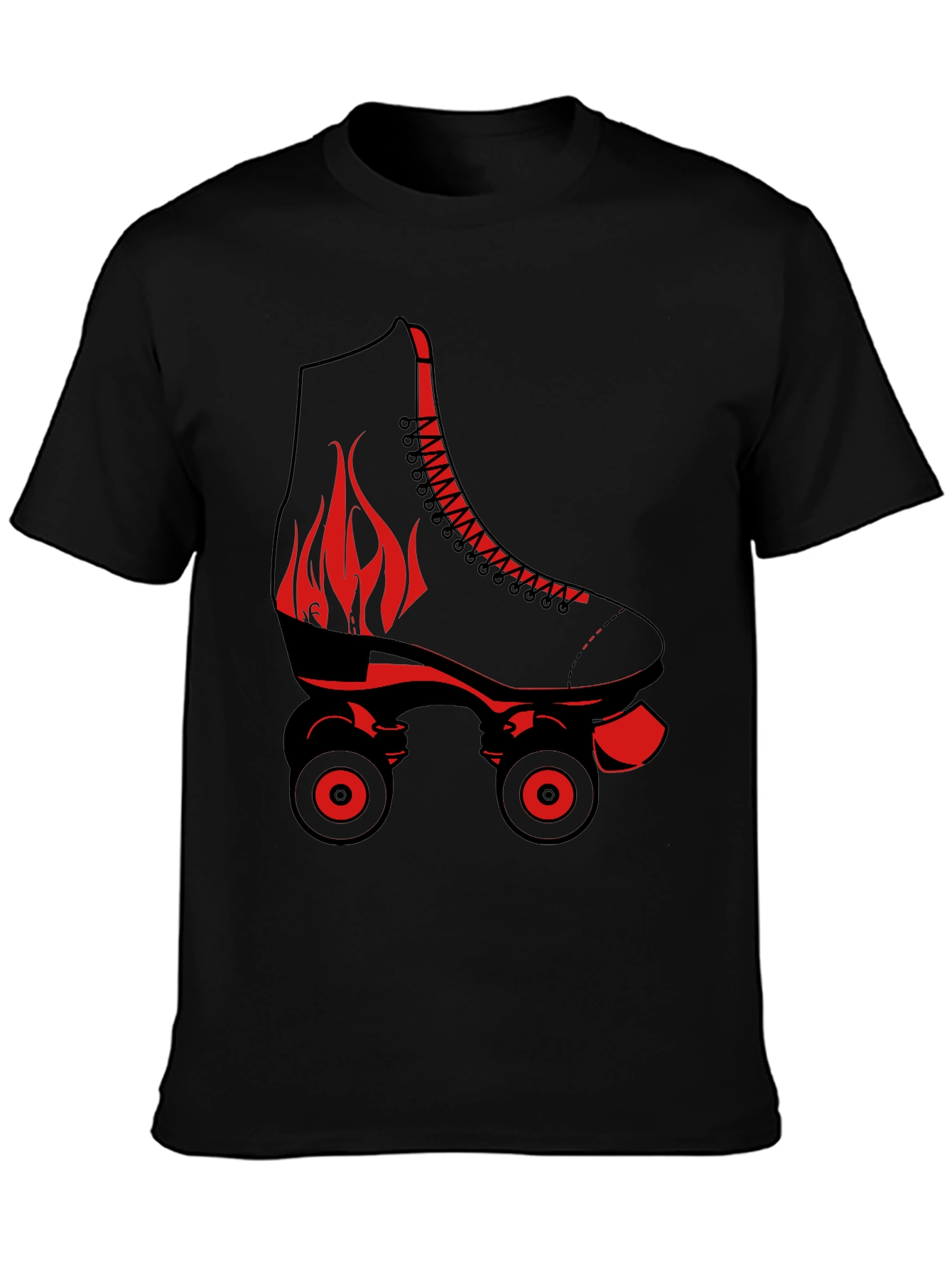 Black Retro Roller Skate Graphic Tee view 3