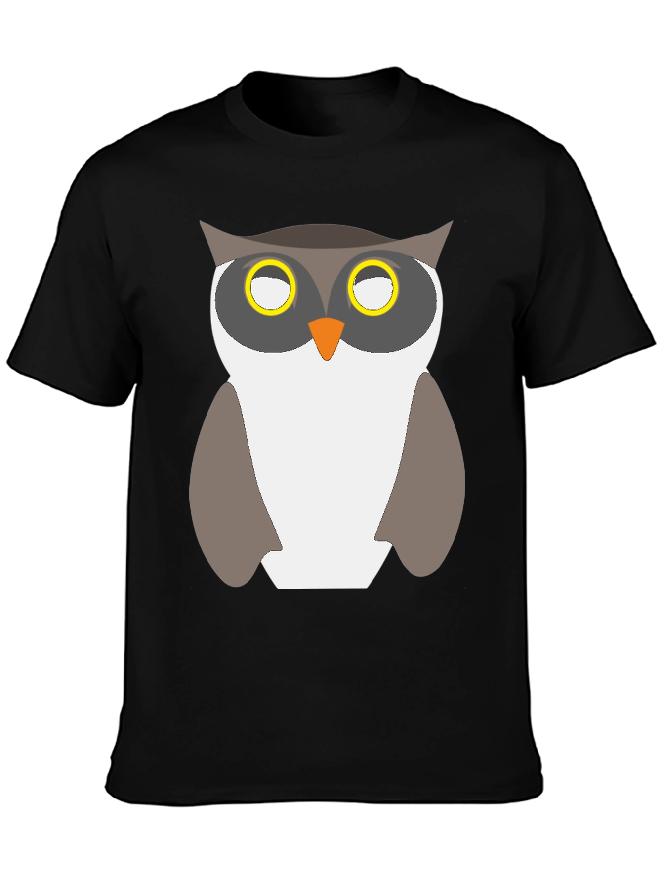 Black Owl Graphic Print Black T-Shirt view 3