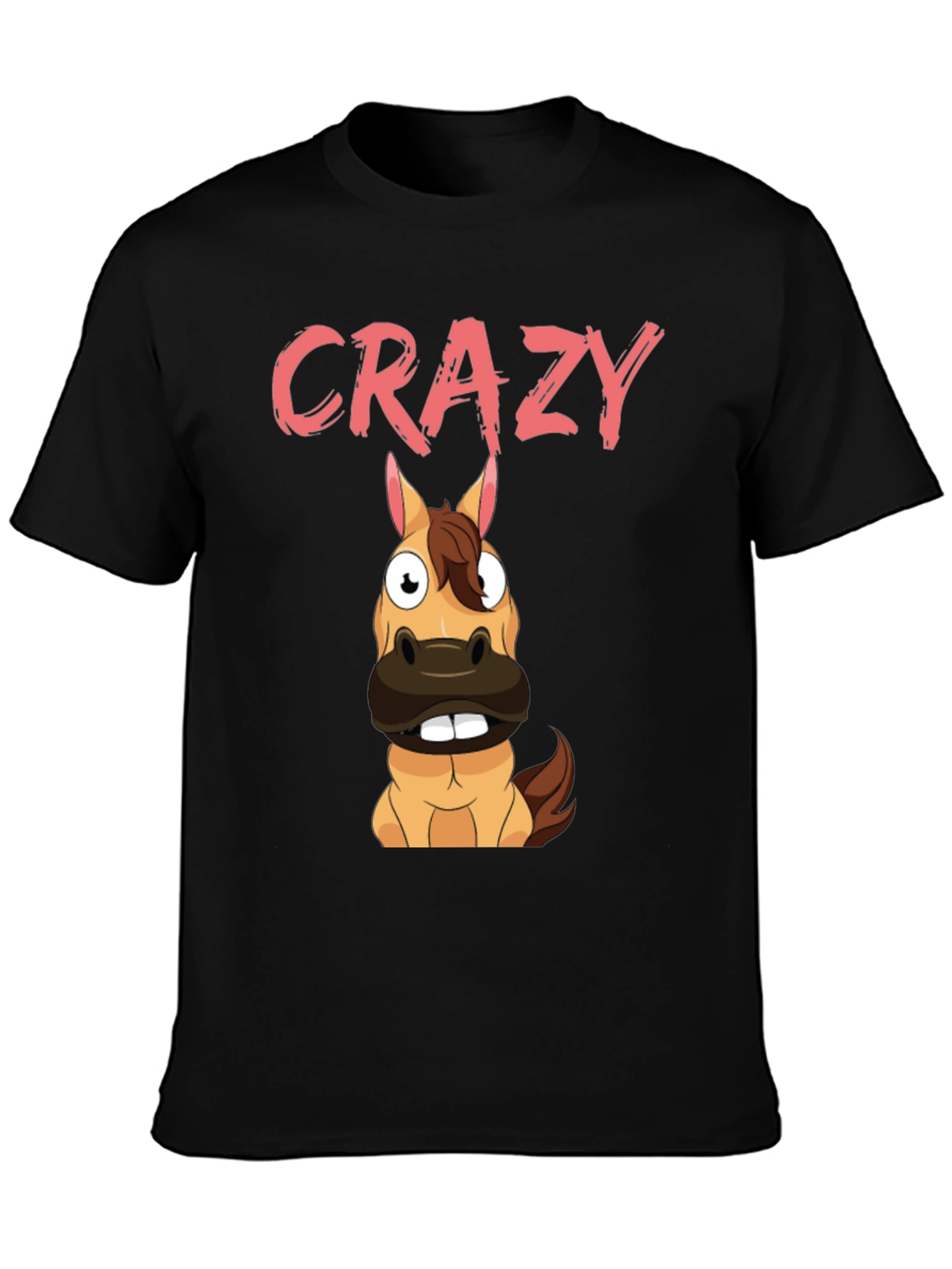 Black Crazy Horse Graphic Tee - Black Cotton Blend view 3
