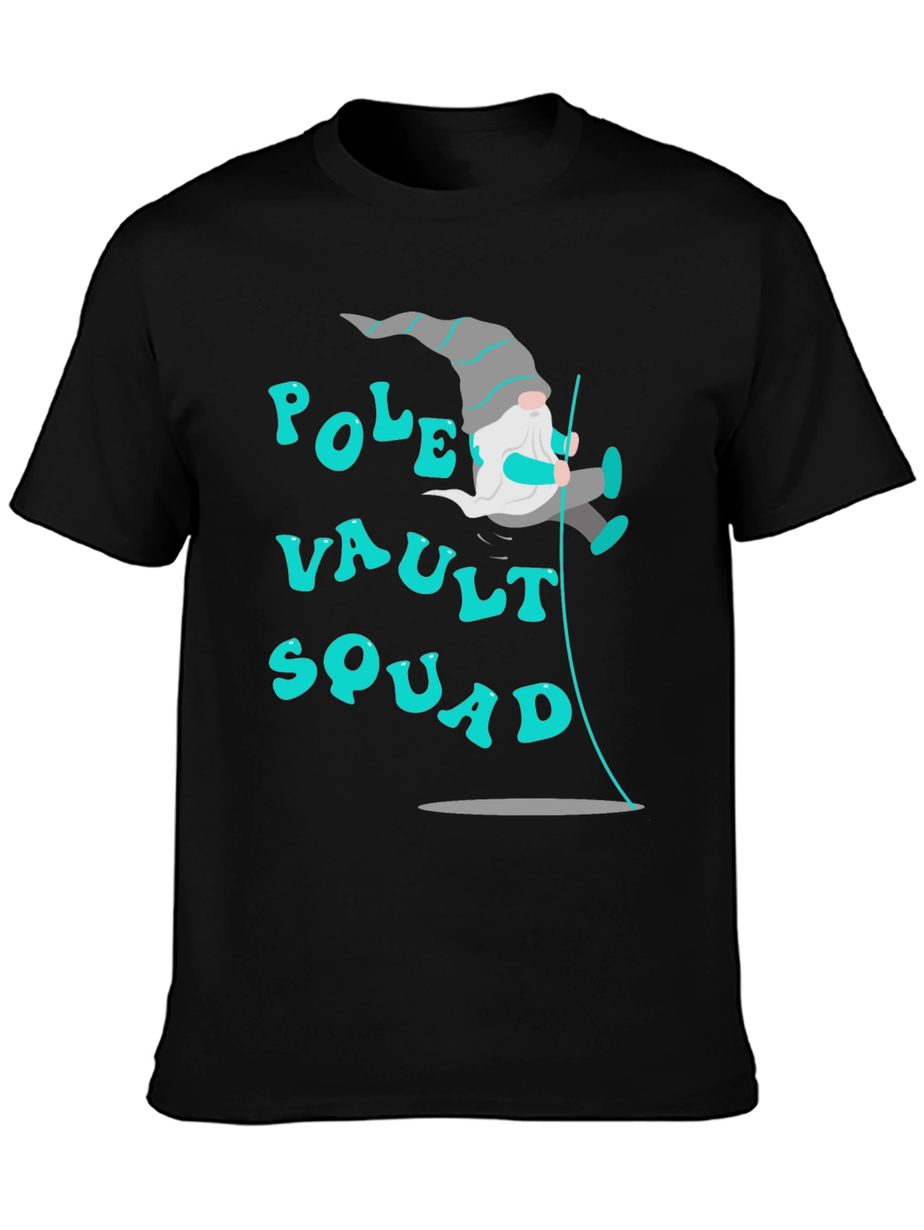 Black Pole Vault Squad T-Shirt - Unique Design view 3