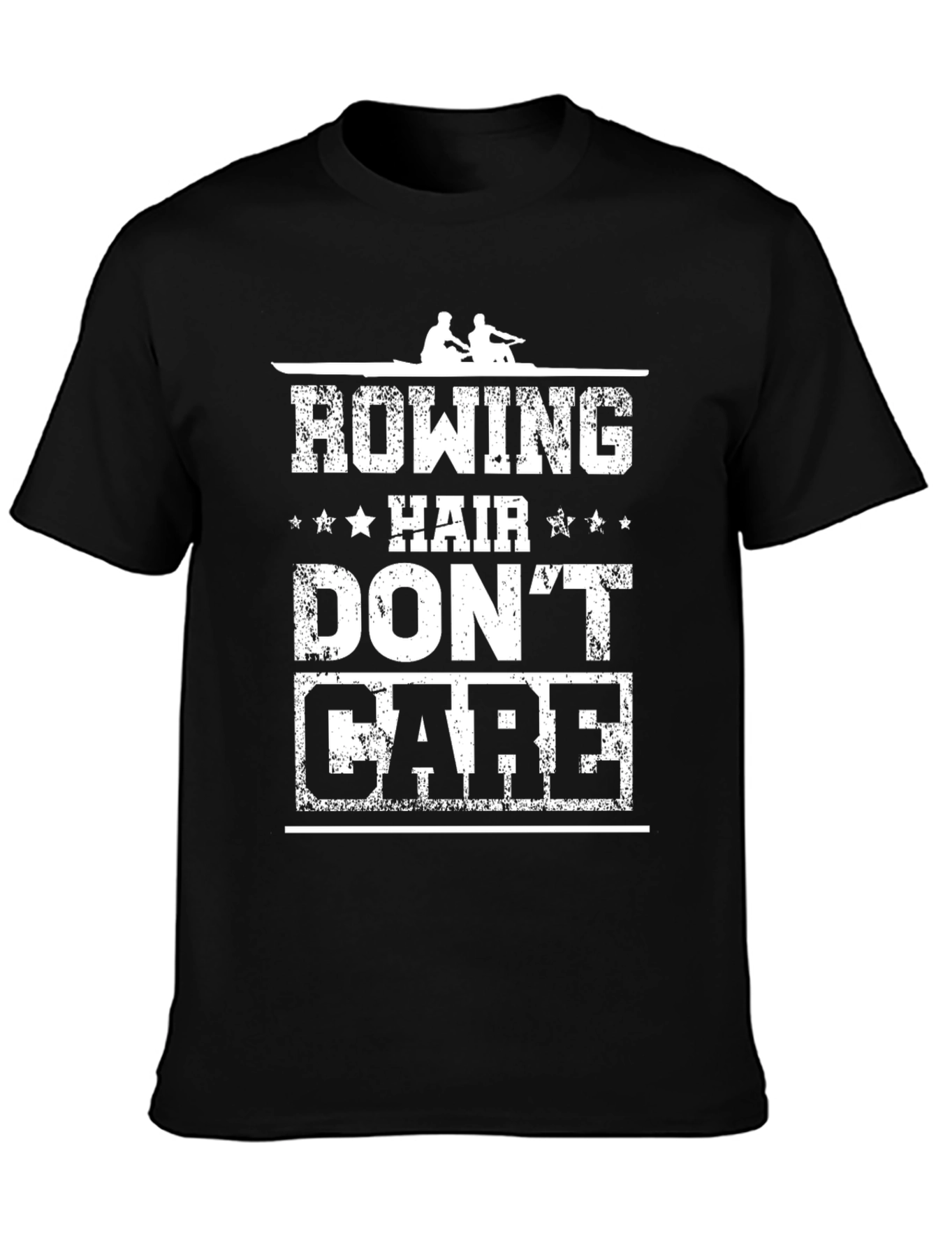Black Rowing Hair Don't Care Black T-Shirt view 3