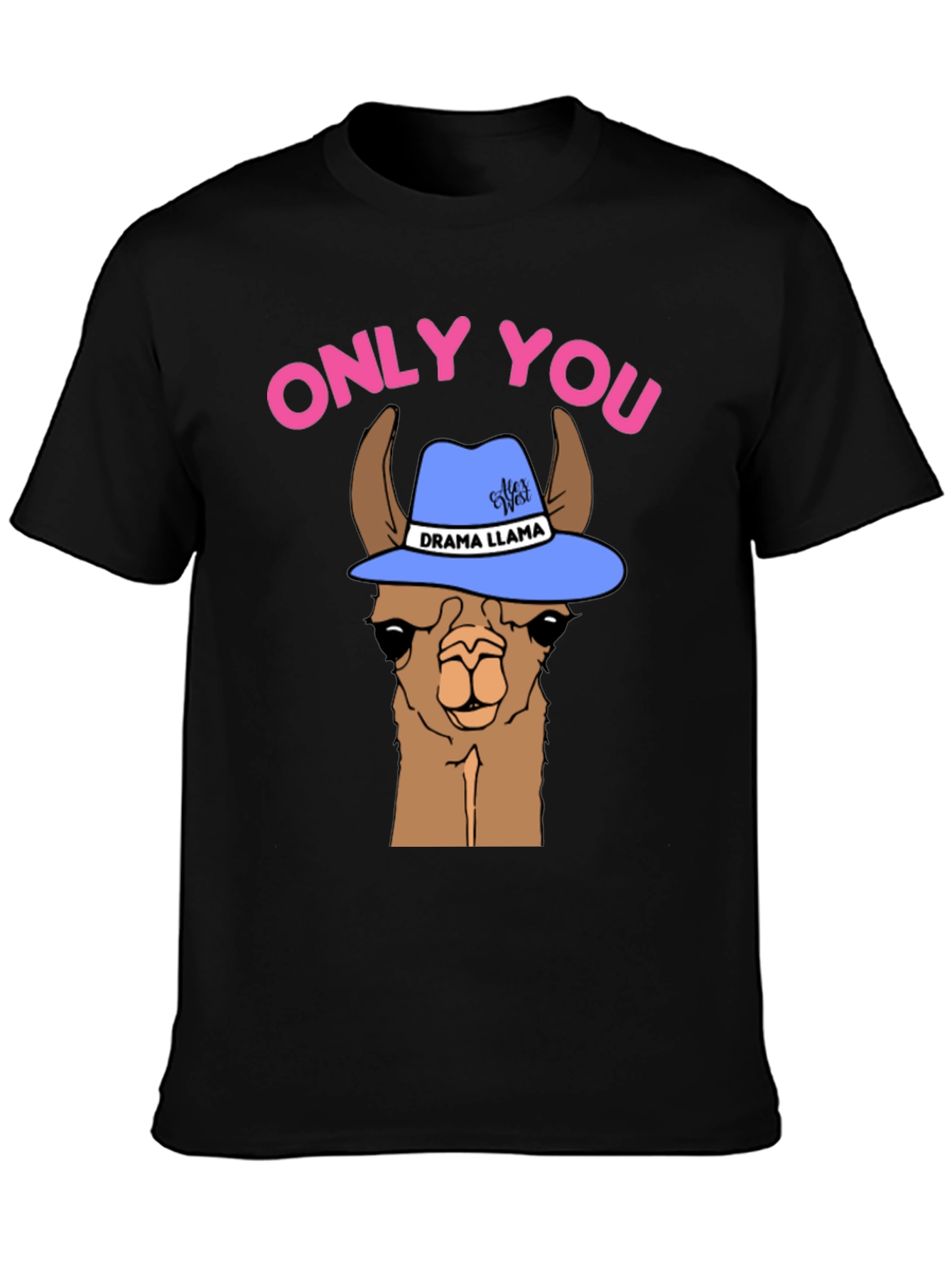 Black Drama Llama T-Shirt - Funny Graphic Tee view 3