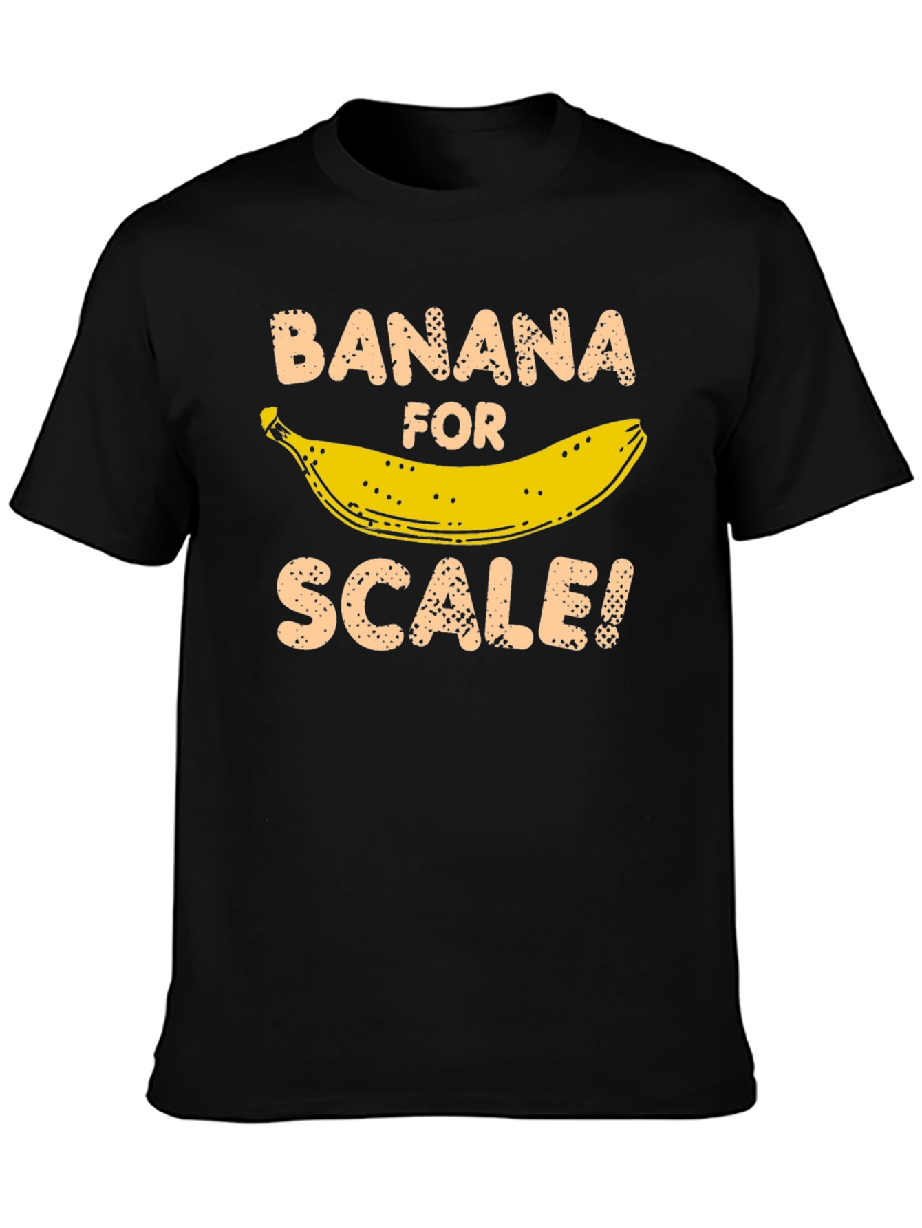 Black Banana For Scale Funny T-Shirt view 3