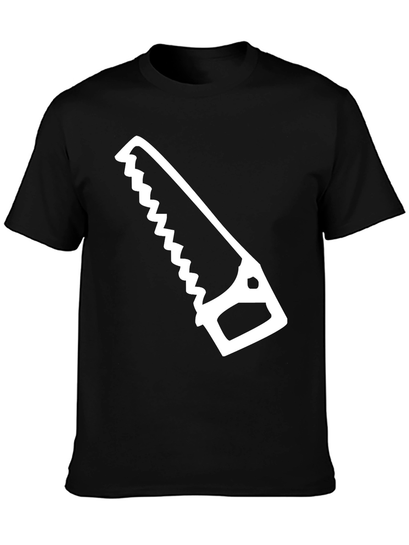 Black Hand Saw Graphic Tee - Black Cotton T-Shirt view 3