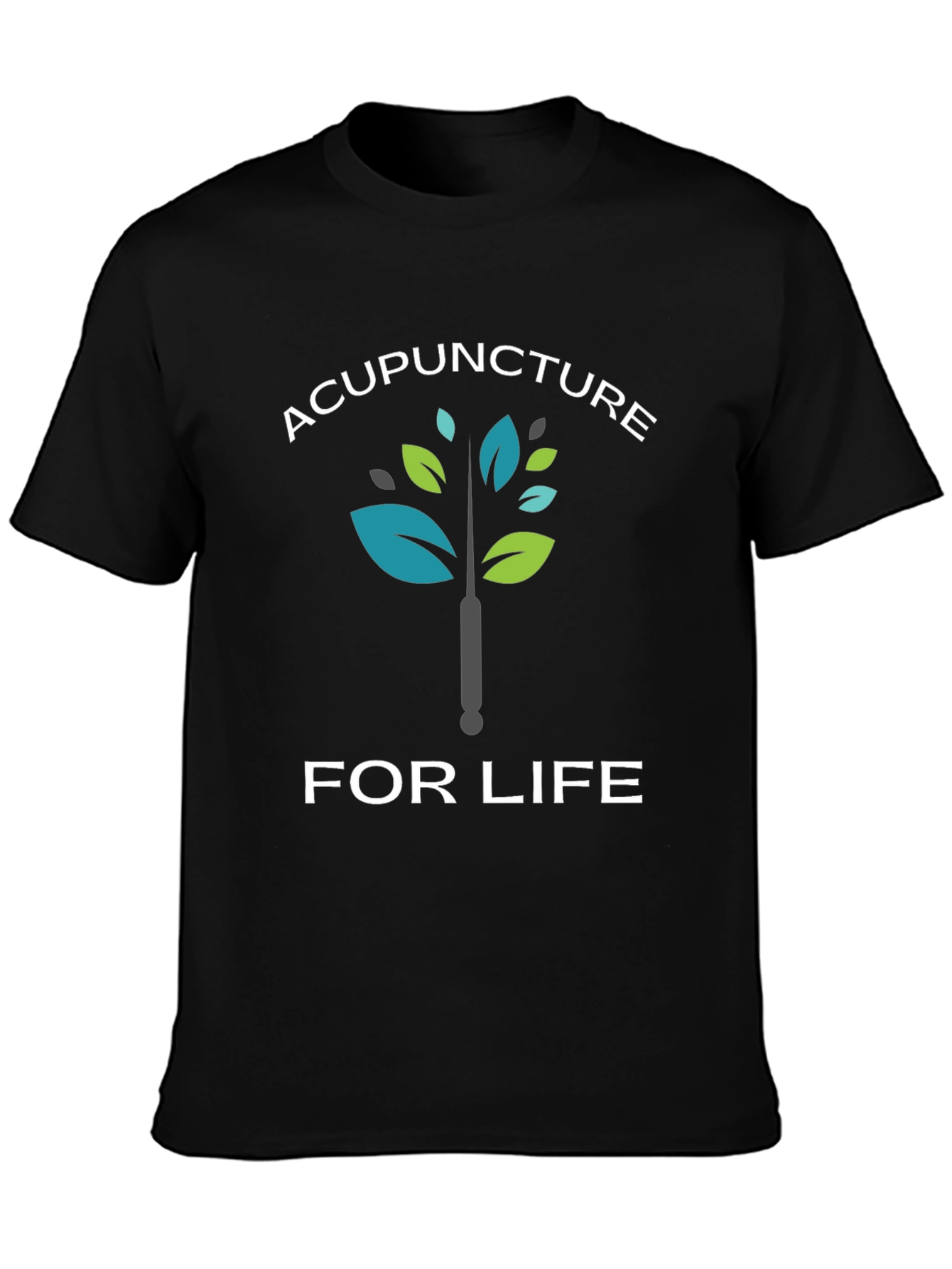 Black Acupuncture for Life Graphic T-Shirt view 3