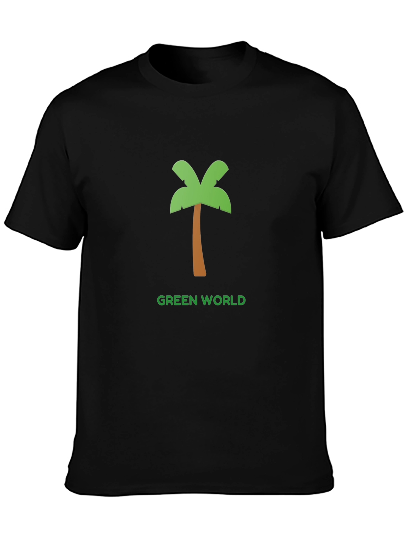 Black Green World Palm Tree Graphic Tee view 3