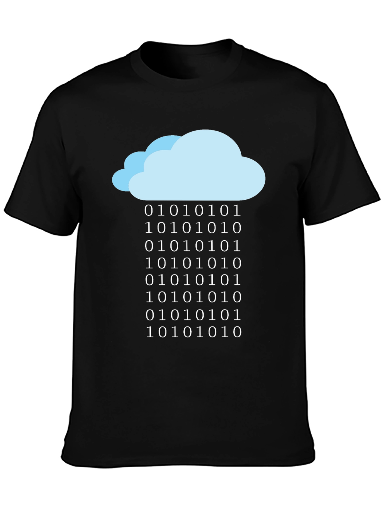 Black Cloud Data T-Shirt - Binary Rain Tee view 3