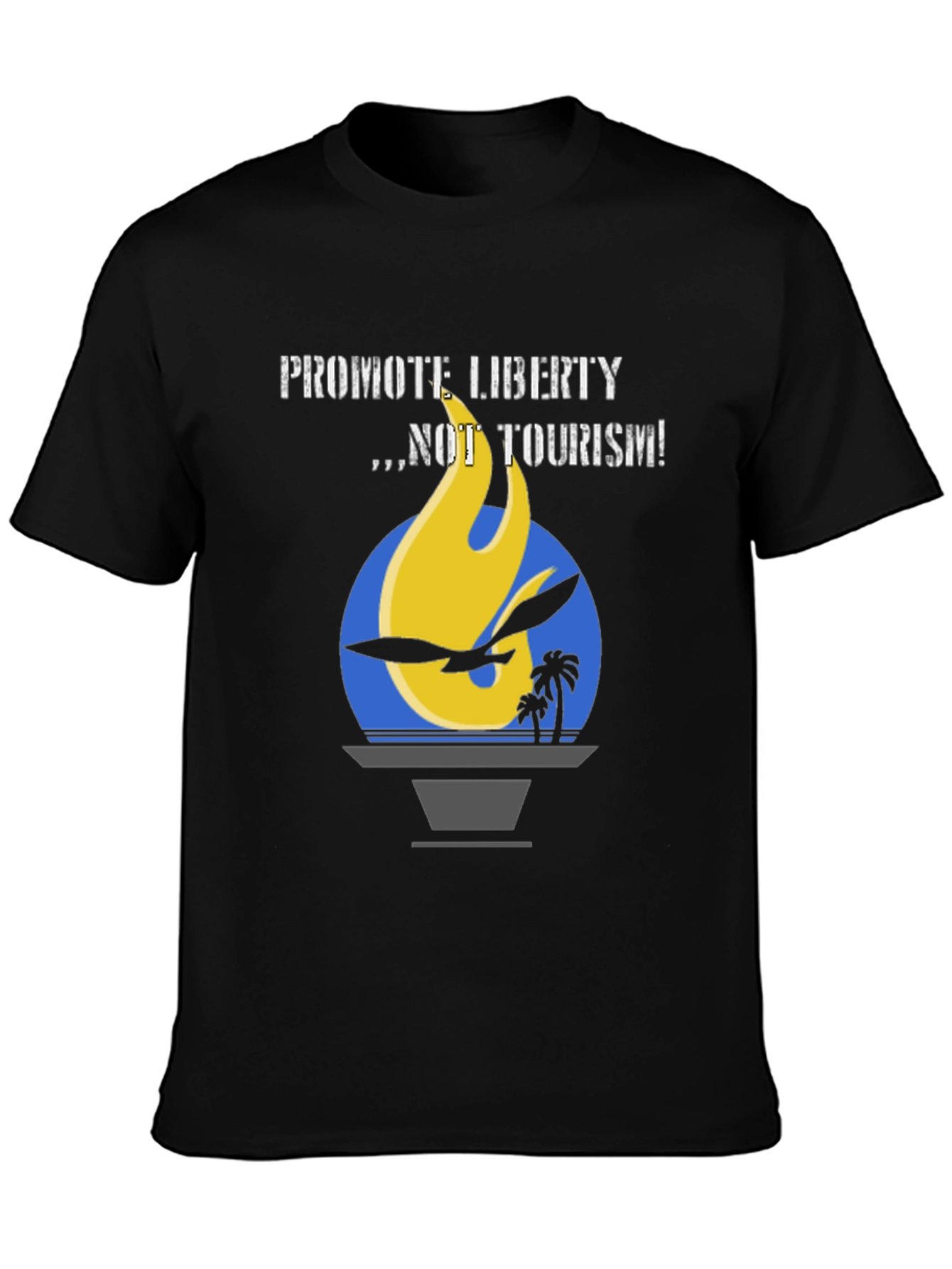 Black Promote Liberty Graphic Tee - Black Cotton T-Shirt view 3