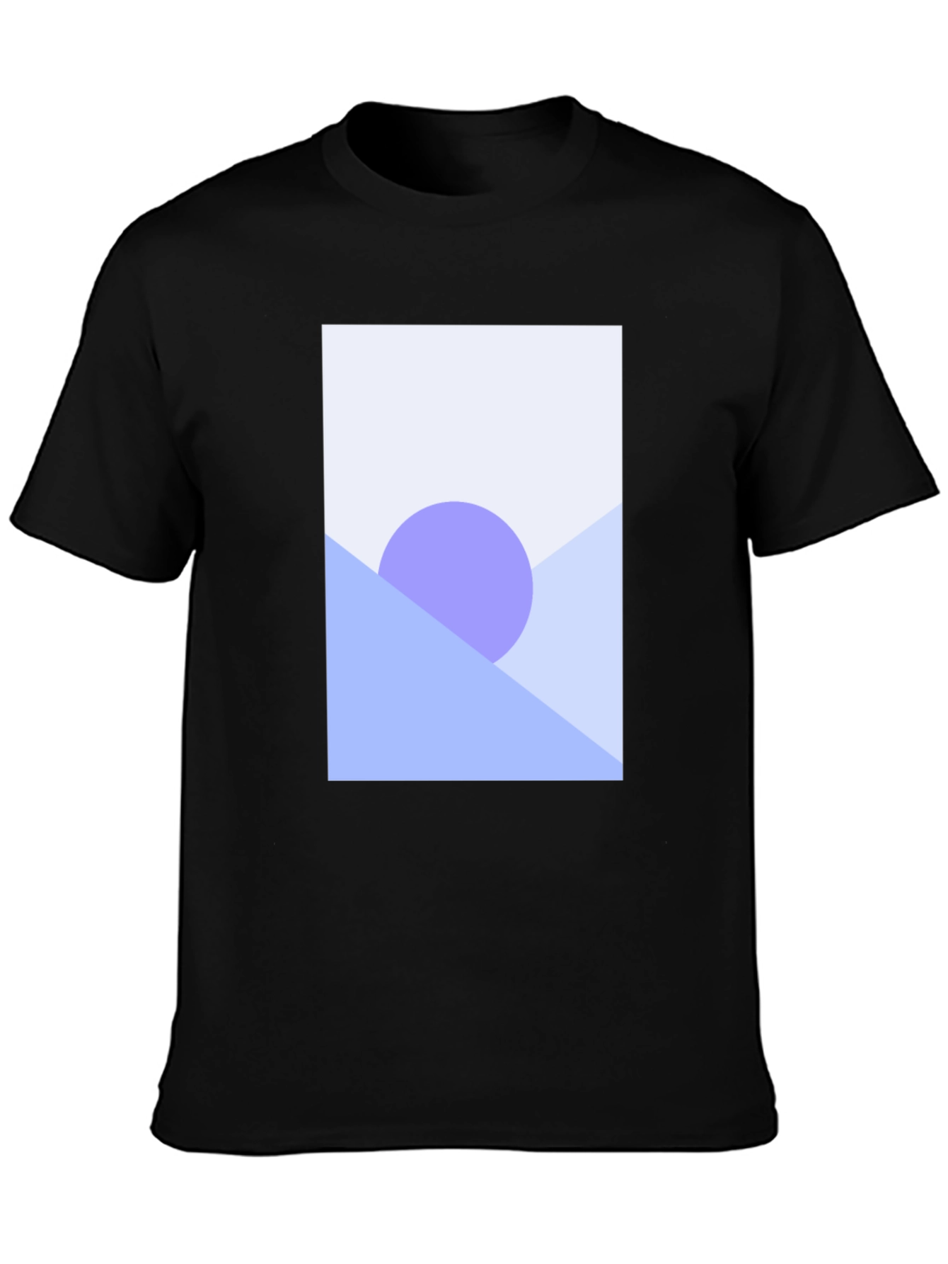 Black Abstract Geometric Graphic Tee - Black Cotton Blend Shirt view 3