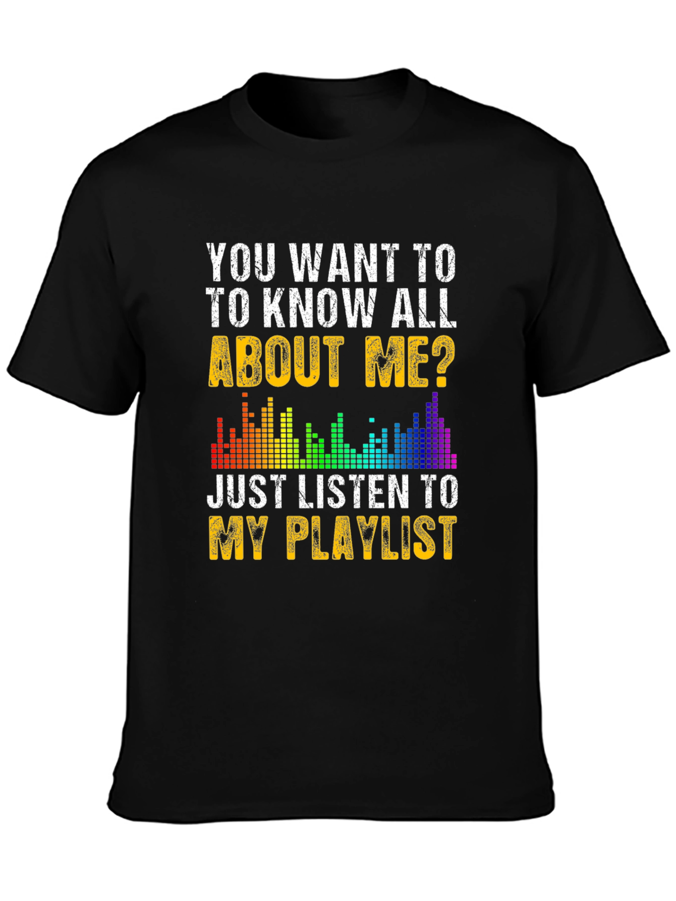 Black Listen to My Playlist Graphic Tee view 3
