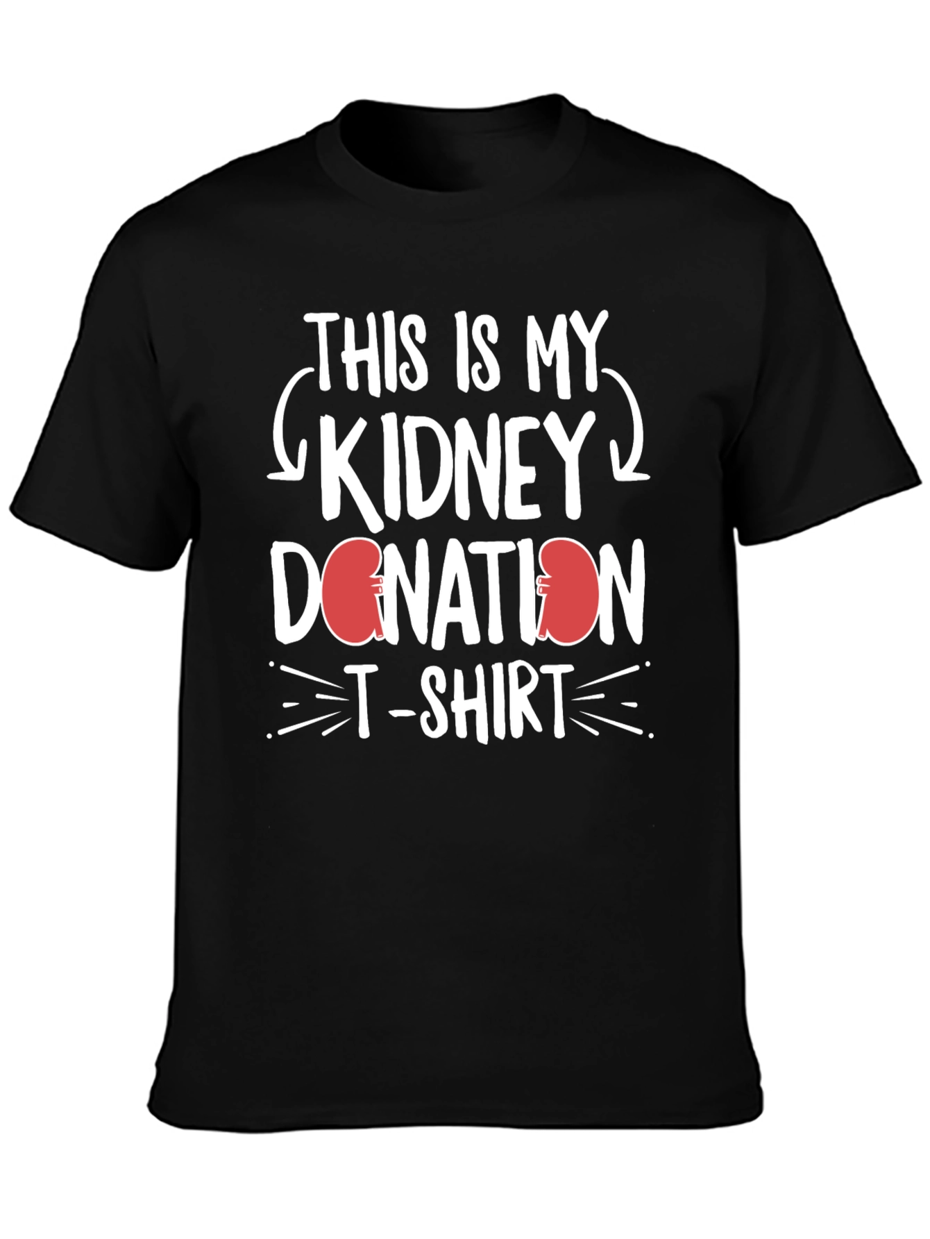 Black Kidney Donation T-Shirt - Support Organ Donation view 3