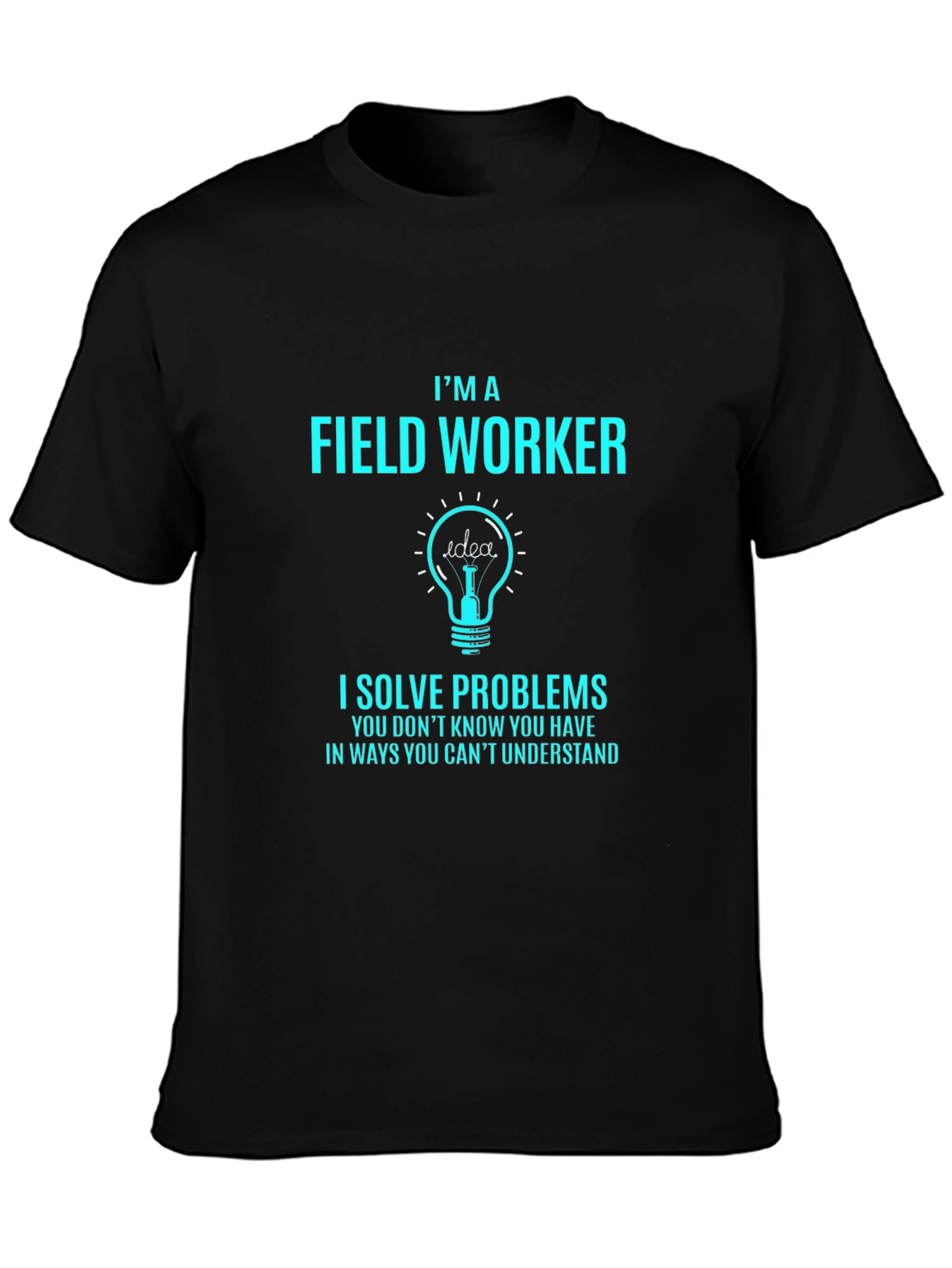 Black Field Worker Idea T-Shirt view 3