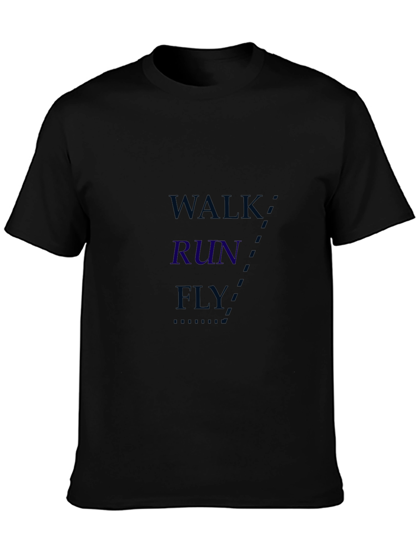 Black Walk, Run, Fly Graphic T-Shirt - Motivational Tee view 3