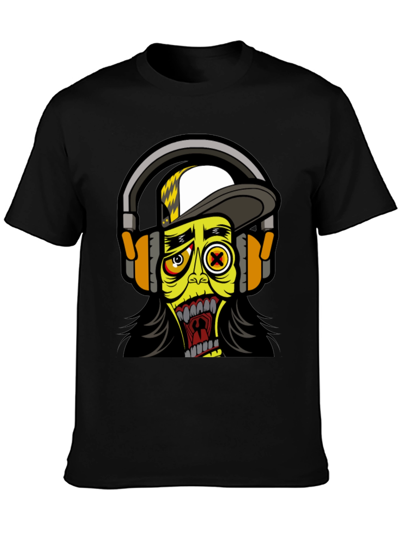 Black Cartoon Zombie Graphic Tee view 3