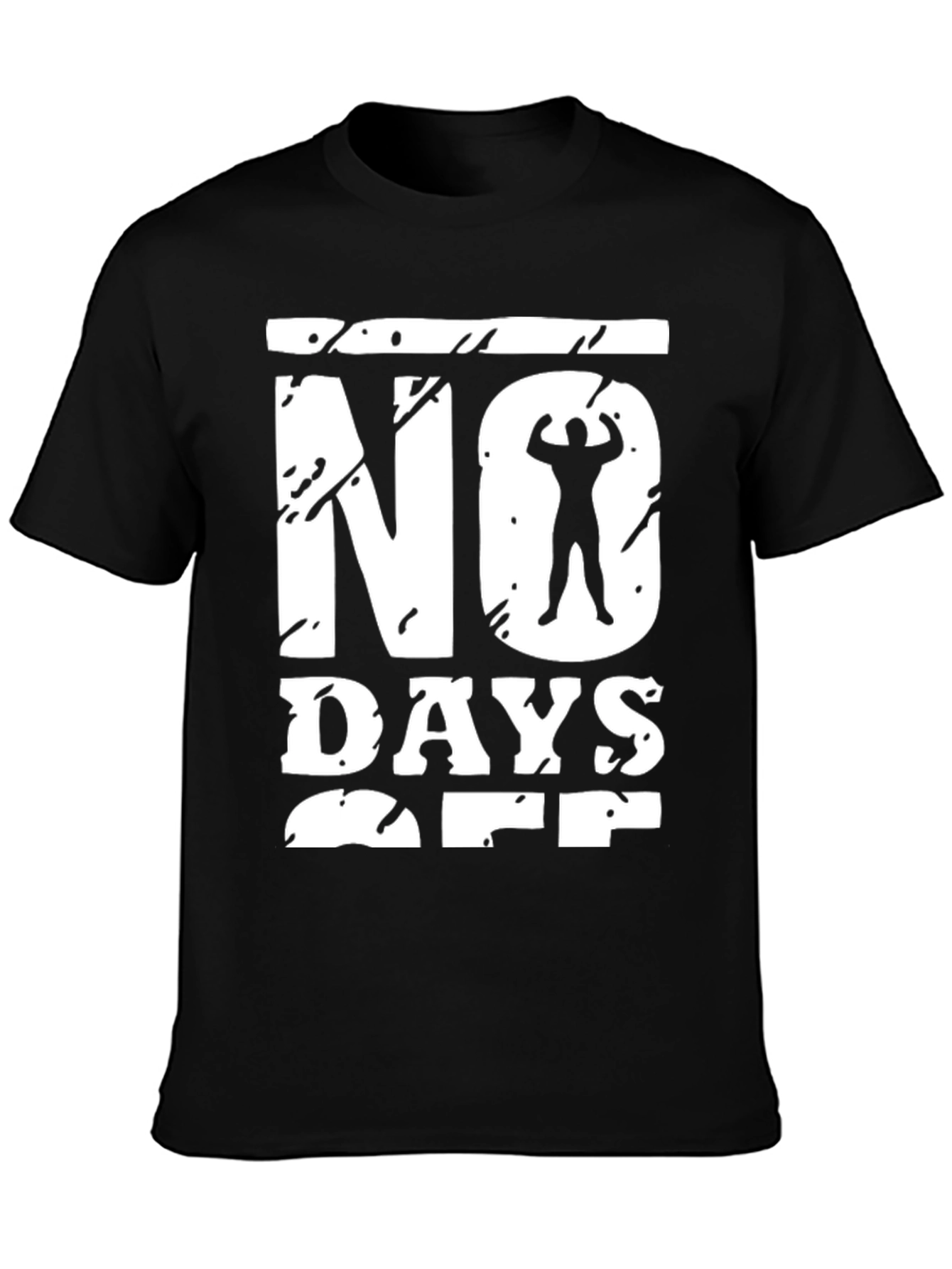 Black No Days Off Graphic T-Shirt, Black view 3