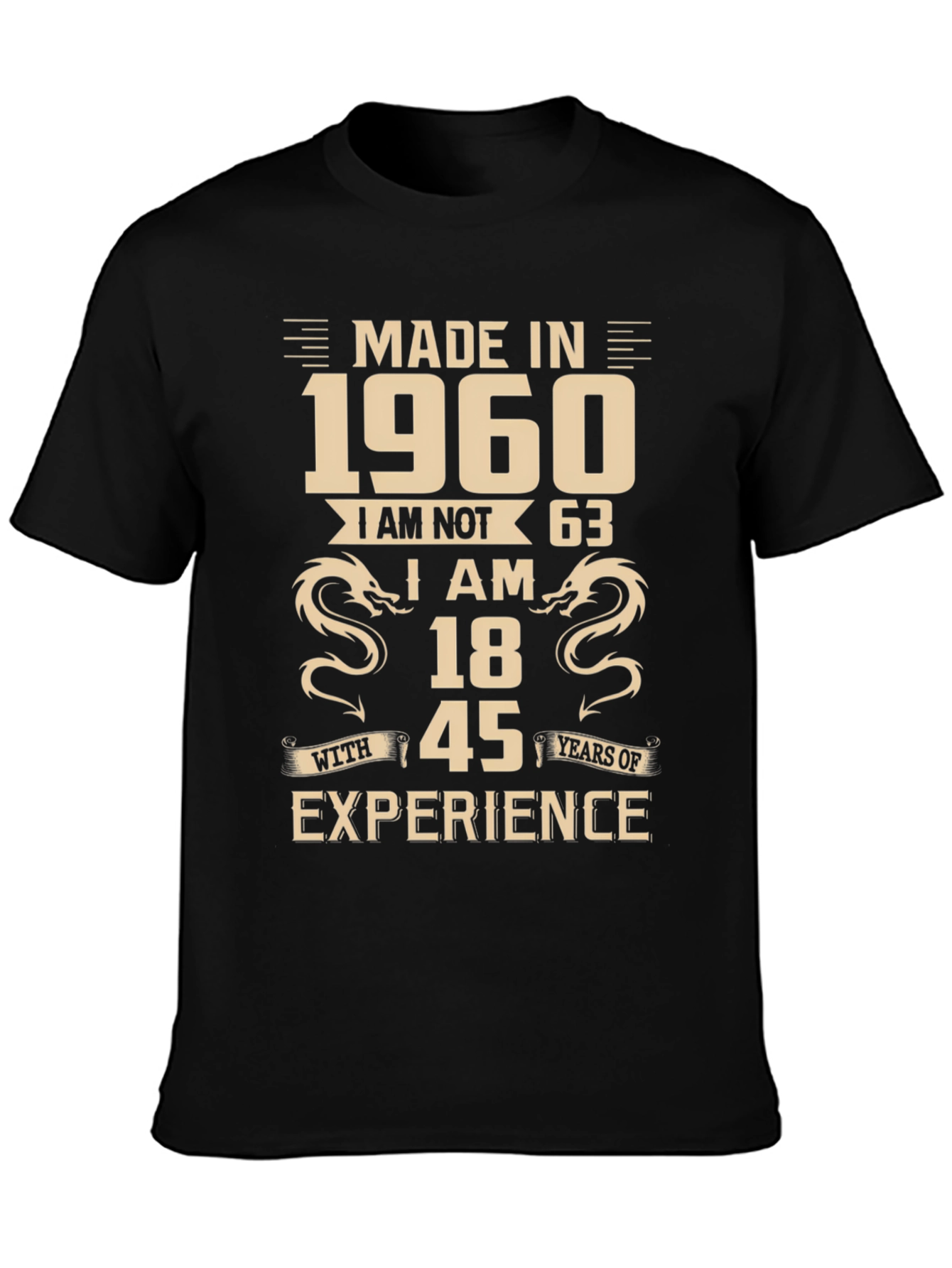 Black Made in 1960 - 63rd Birthday T-Shirt  view 3