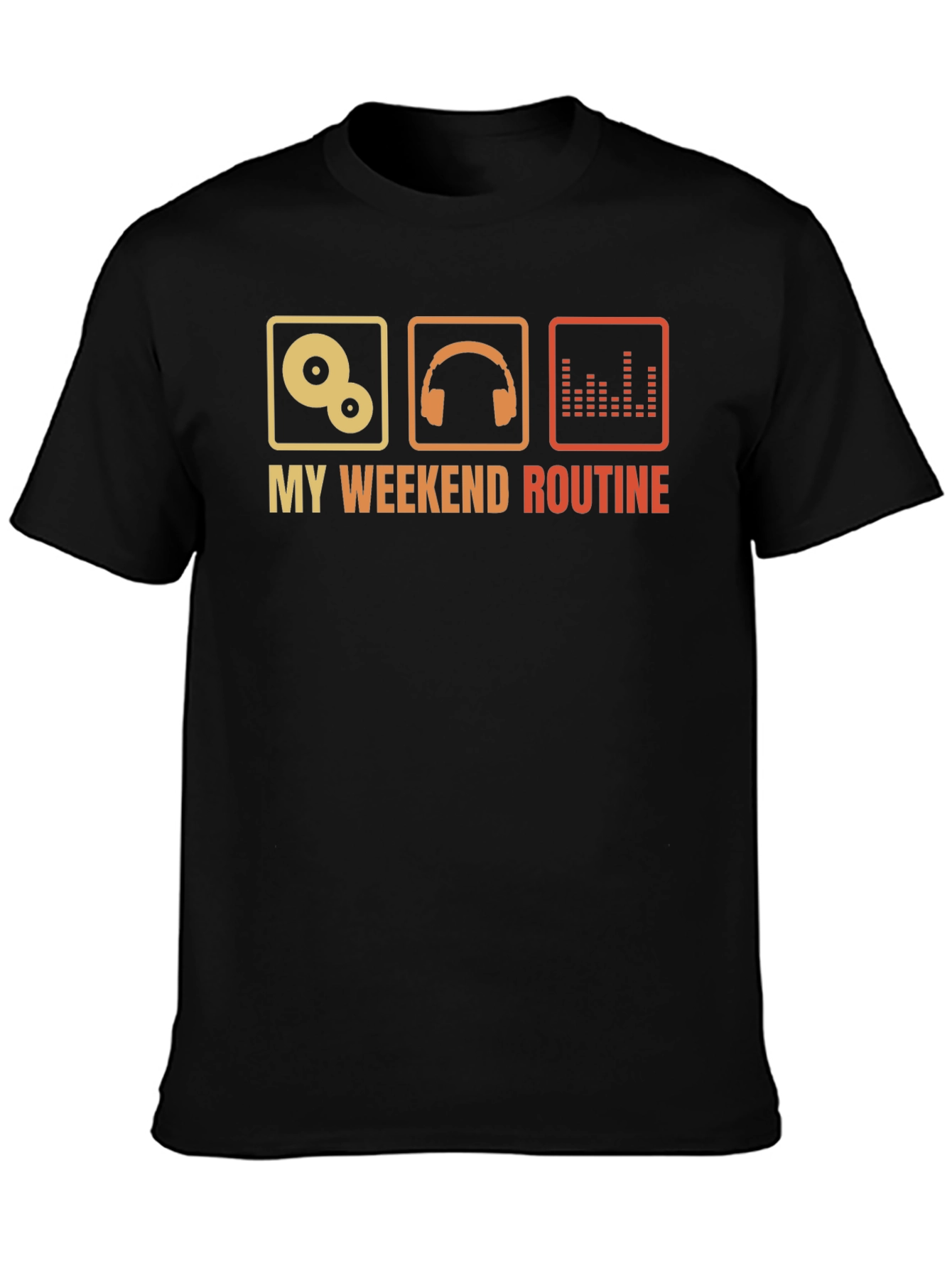 Black My Weekend Routine Graphic Tee view 3