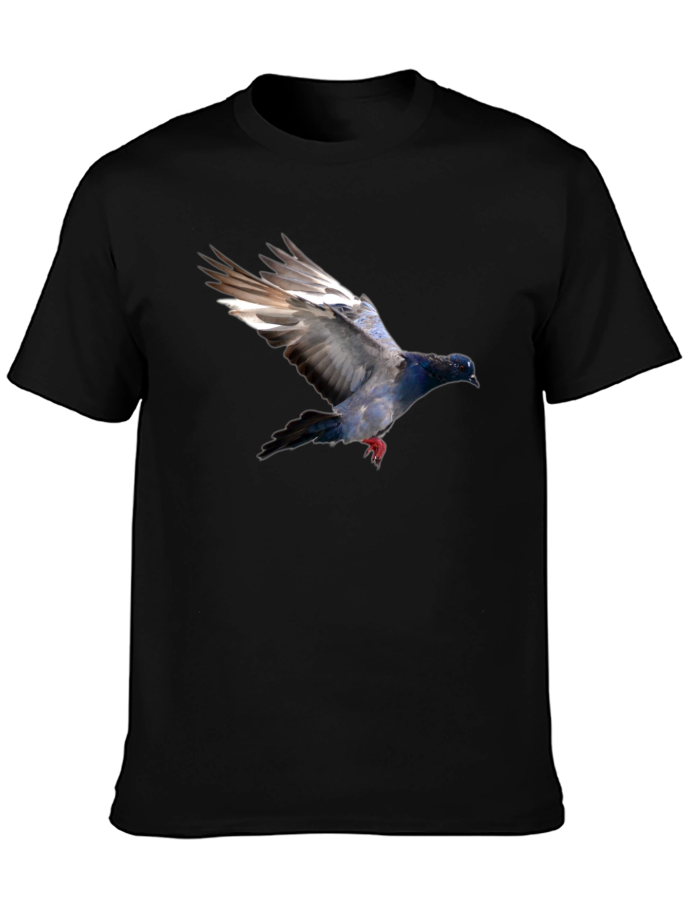 Black Pigeon Graphic Black T-Shirt - Stylish Bird Print Tee view 3