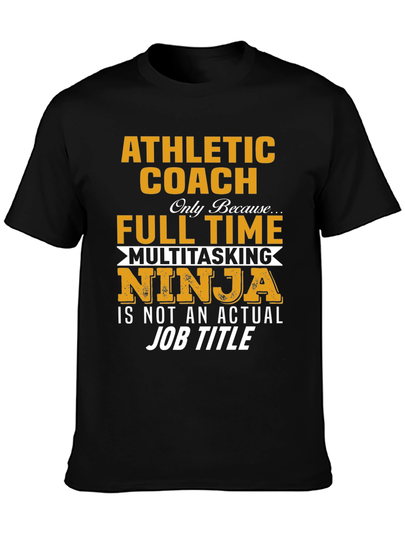Black Athletic Coach Multitasking Ninja T-Shirt view 3